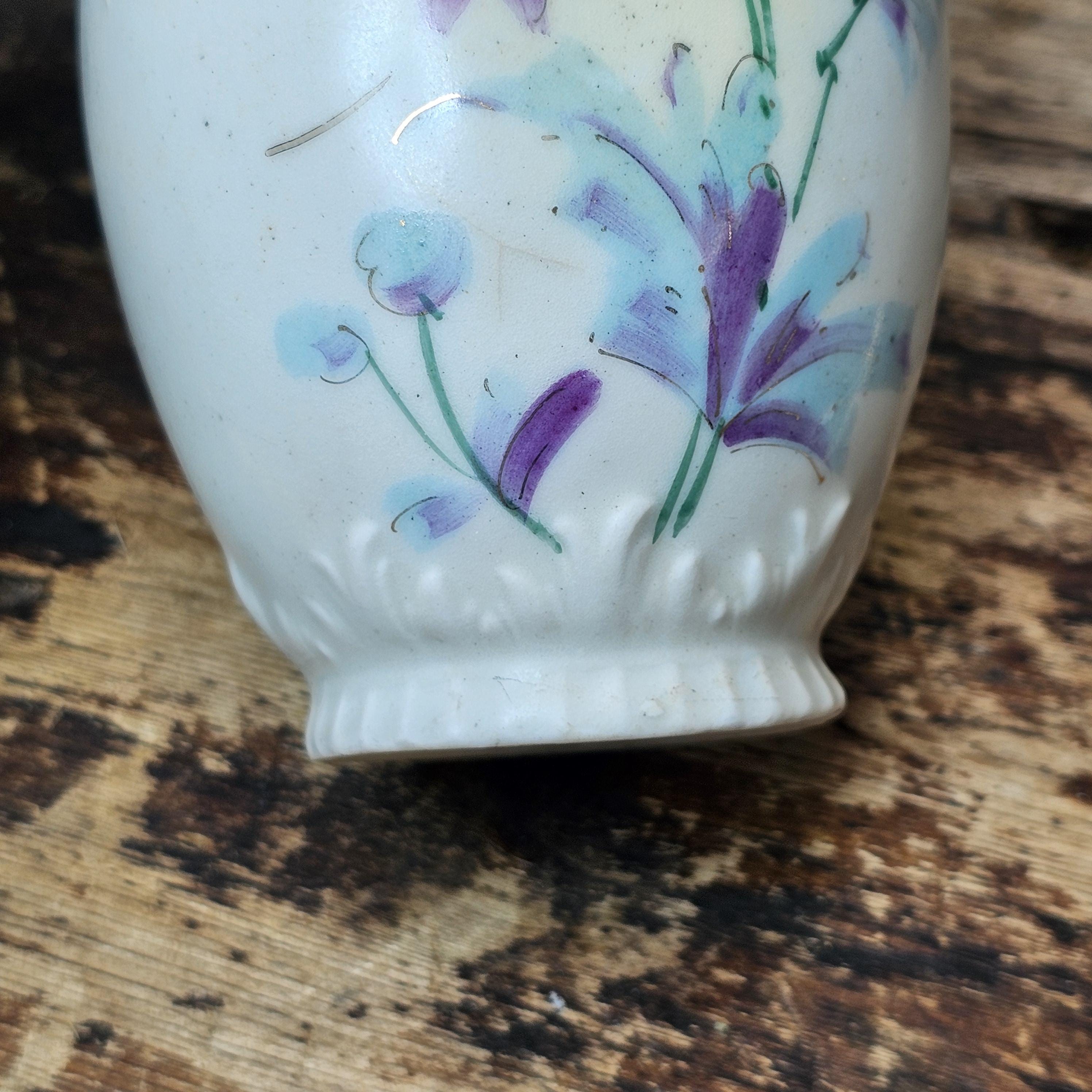 Antique Art Nouveau Floral Pitcher / Ewer, Made in Austria 6.25"H