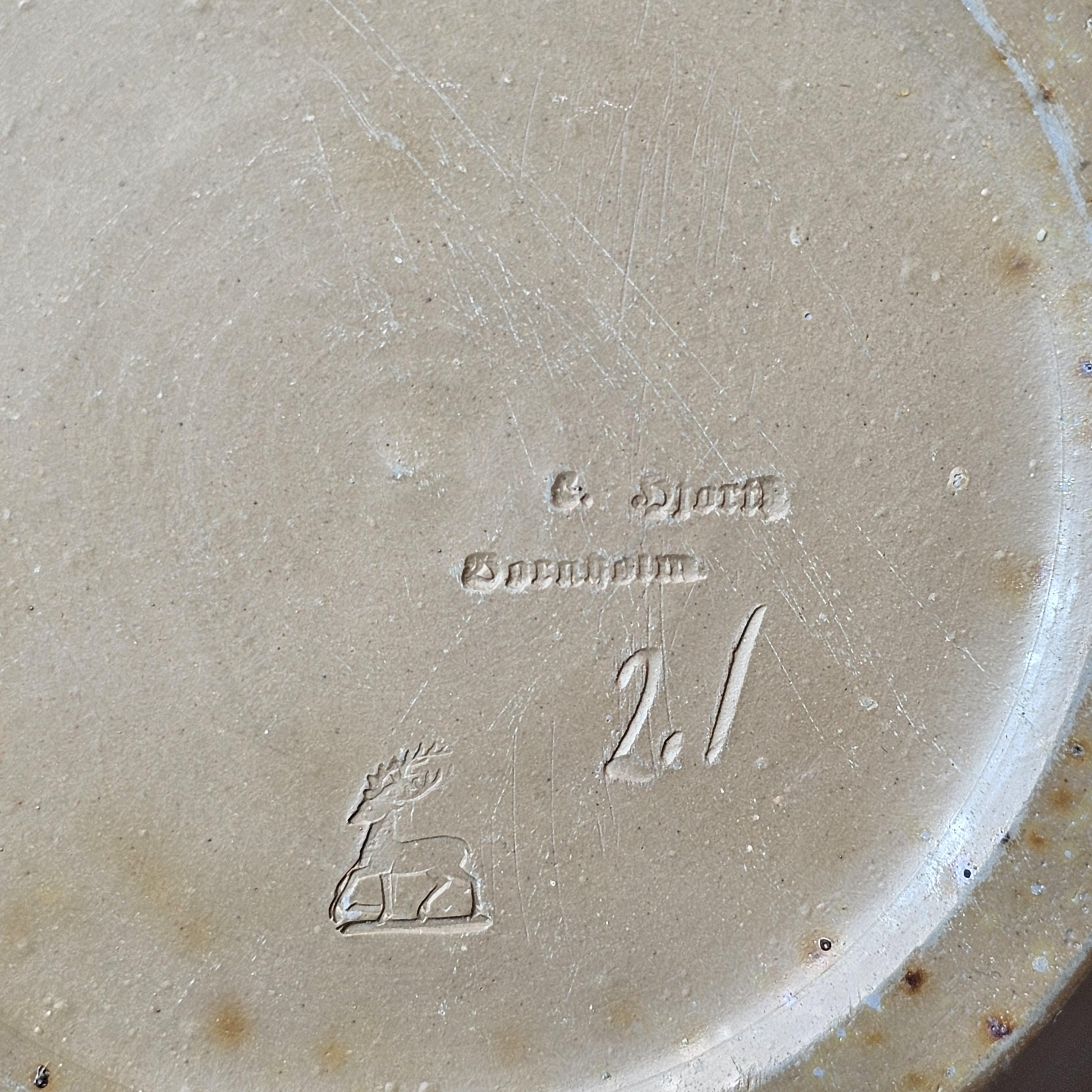 L. Hjorth Danish Art Deco Lidded Jar with Bird Motif, c. 1930s