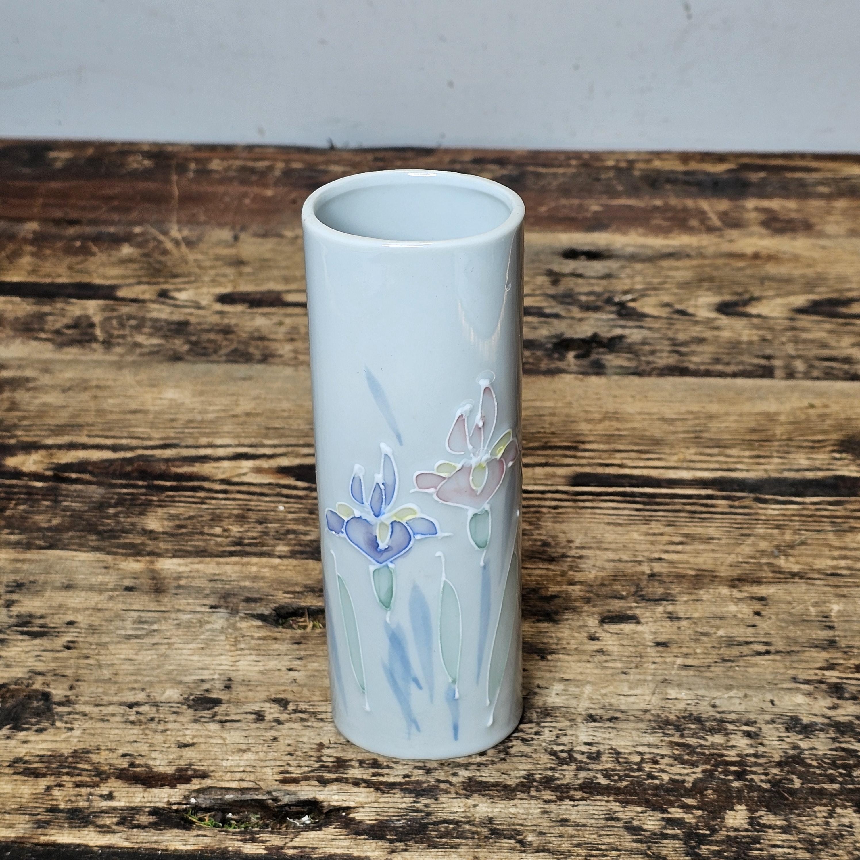 Vintage Otagiri Japan Floral Lite Hand Painted Vase