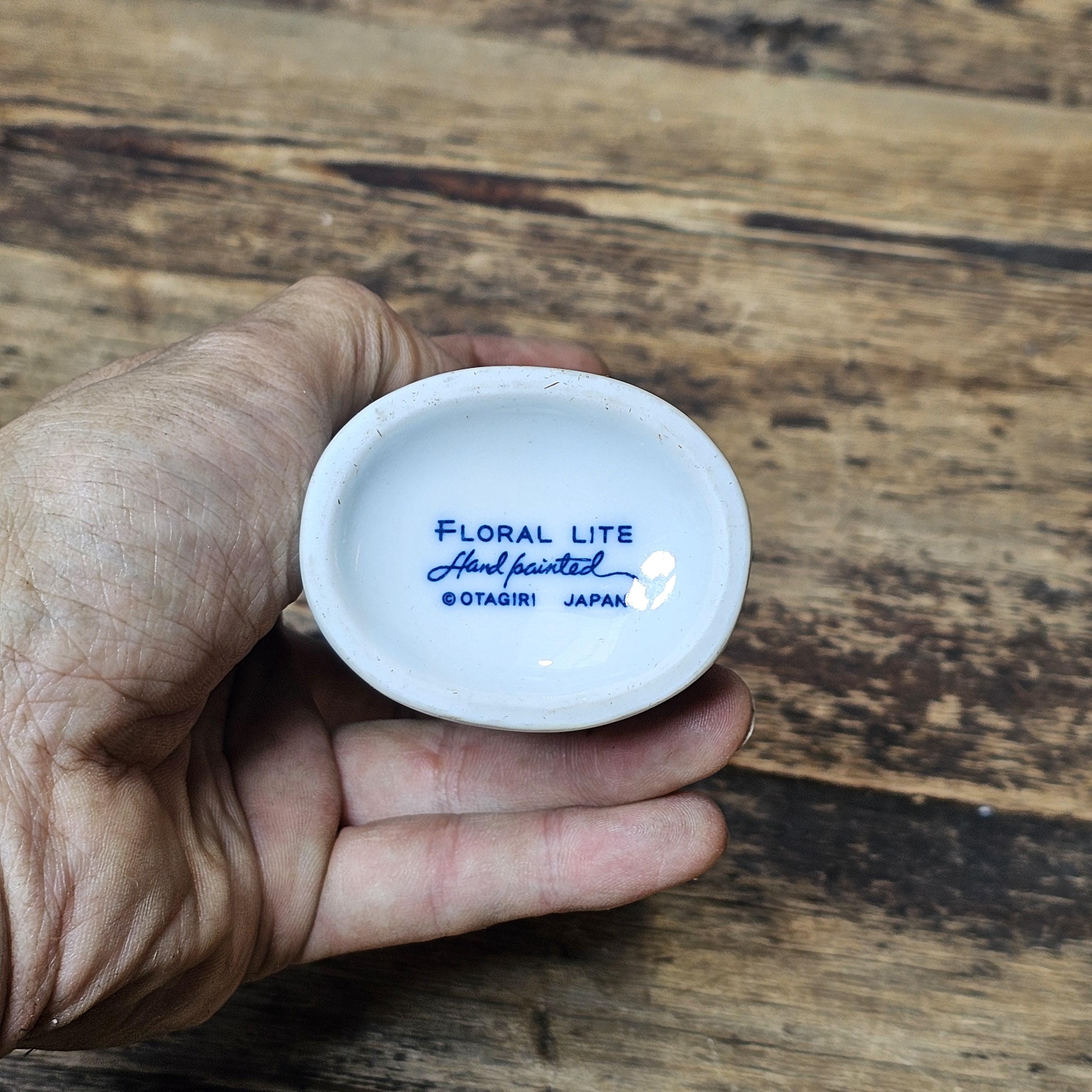 Vintage Otagiri Japan Floral Lite Hand Painted Vase