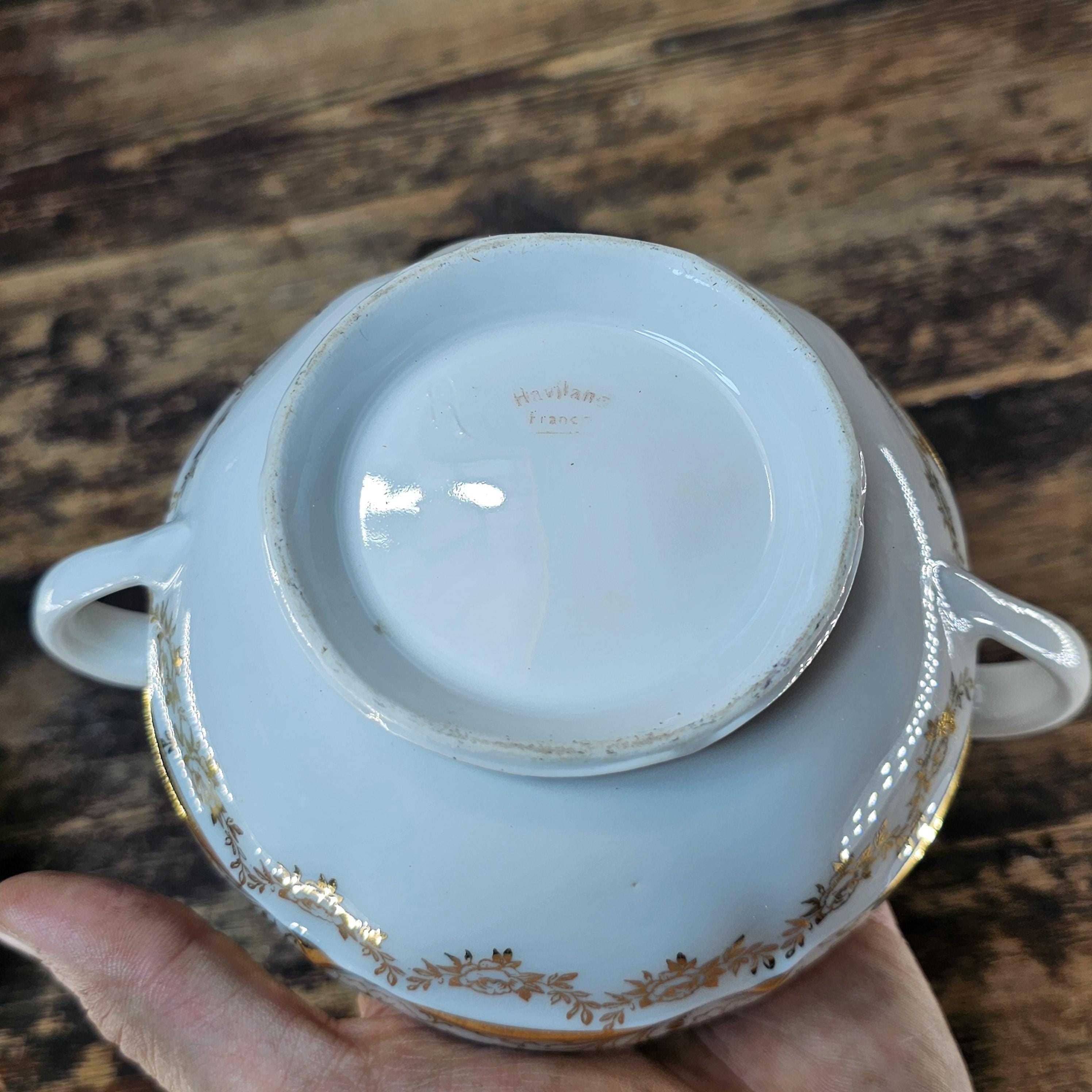 Vintage Haviland Limoges "Noble Ladies" Gold Gilt Tea Set - 5 Pcs