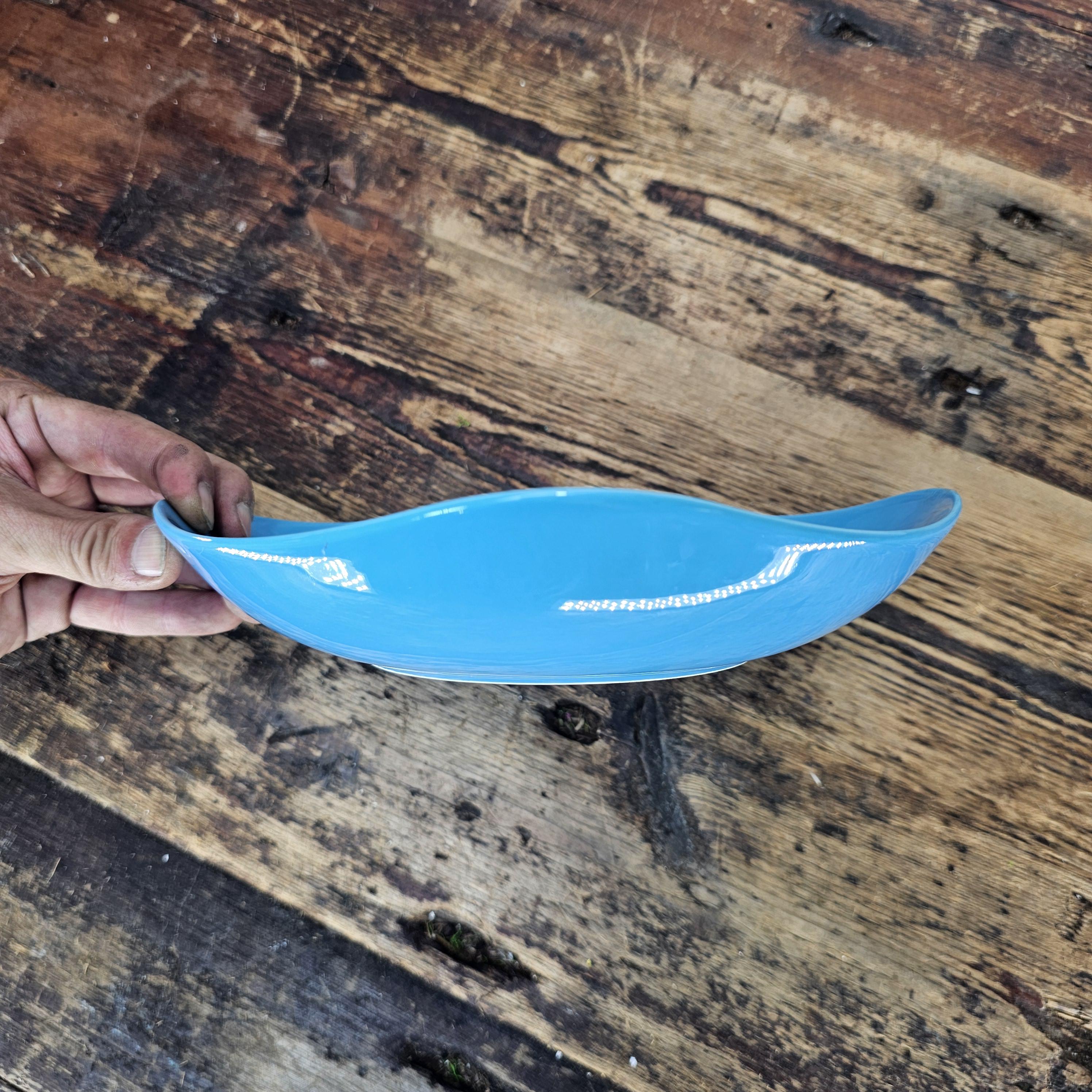 Vintage Pagnossin Italy MCM Blue Square Bowl - 70s/80s Retro Ironstone 8.5"