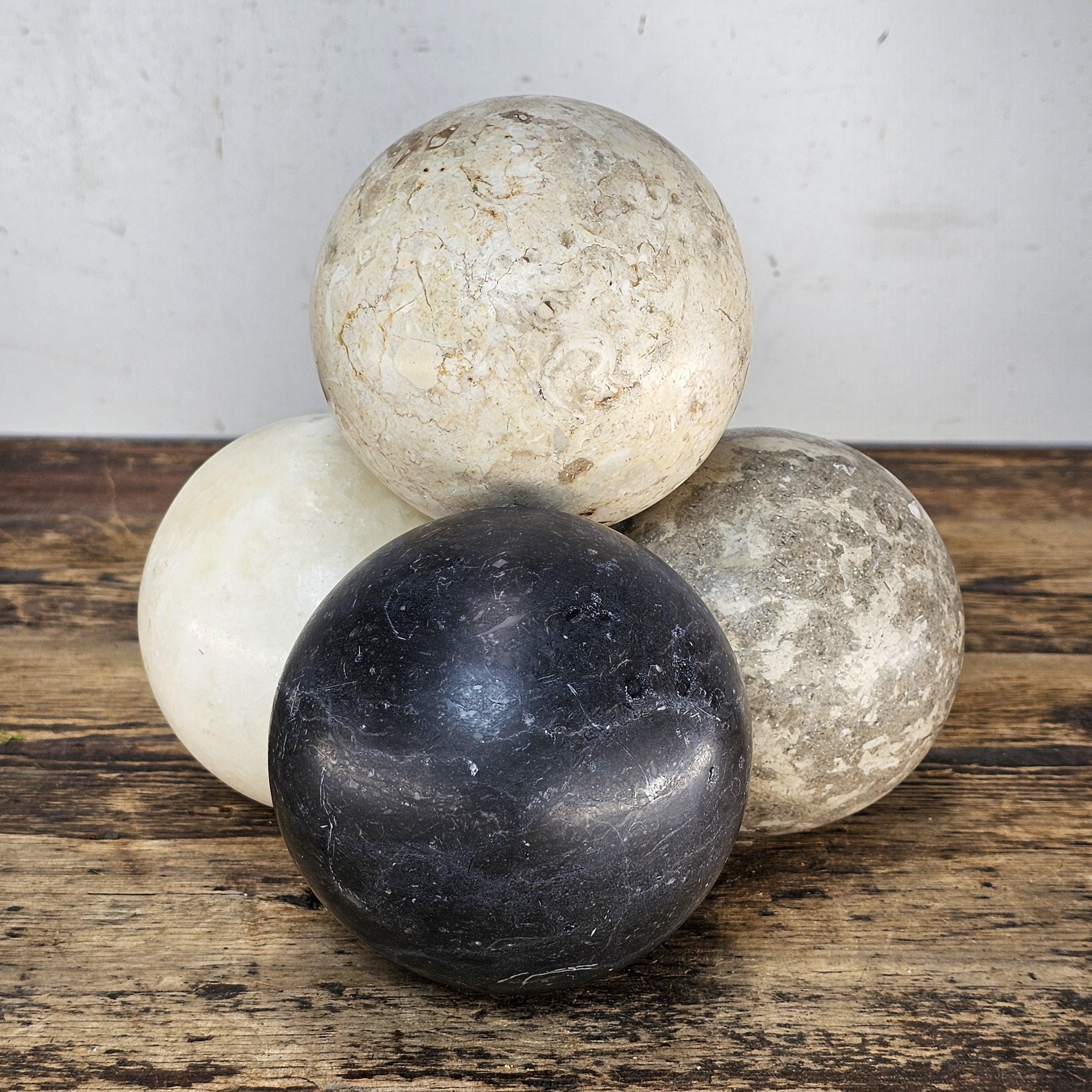 Vintage Marble Sphere Cluster Sculpture / Bookend / Paperweight (12 lb.)