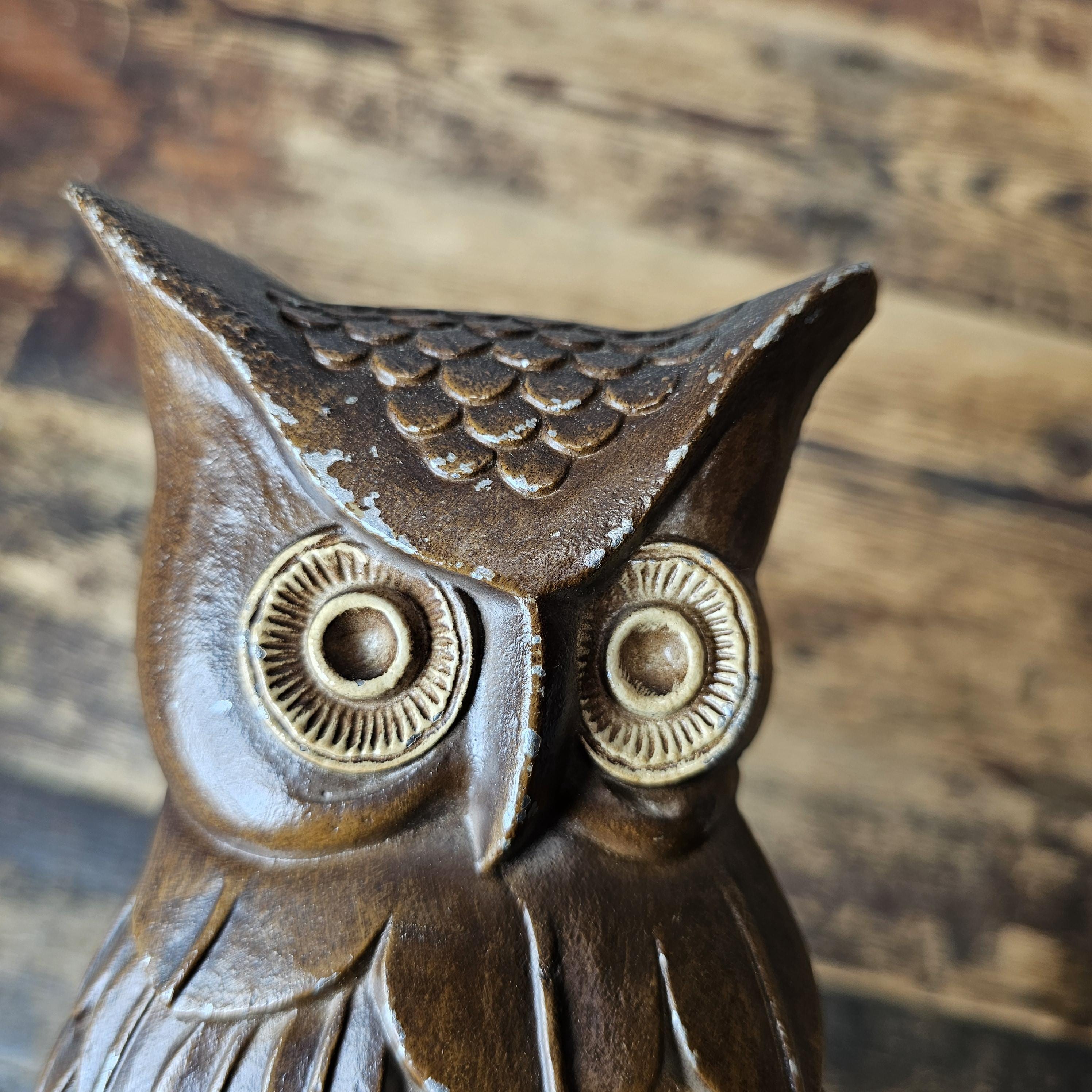 Vintage Sexton Owl Plaques 1969 Cast Aluminum Wall Hanging