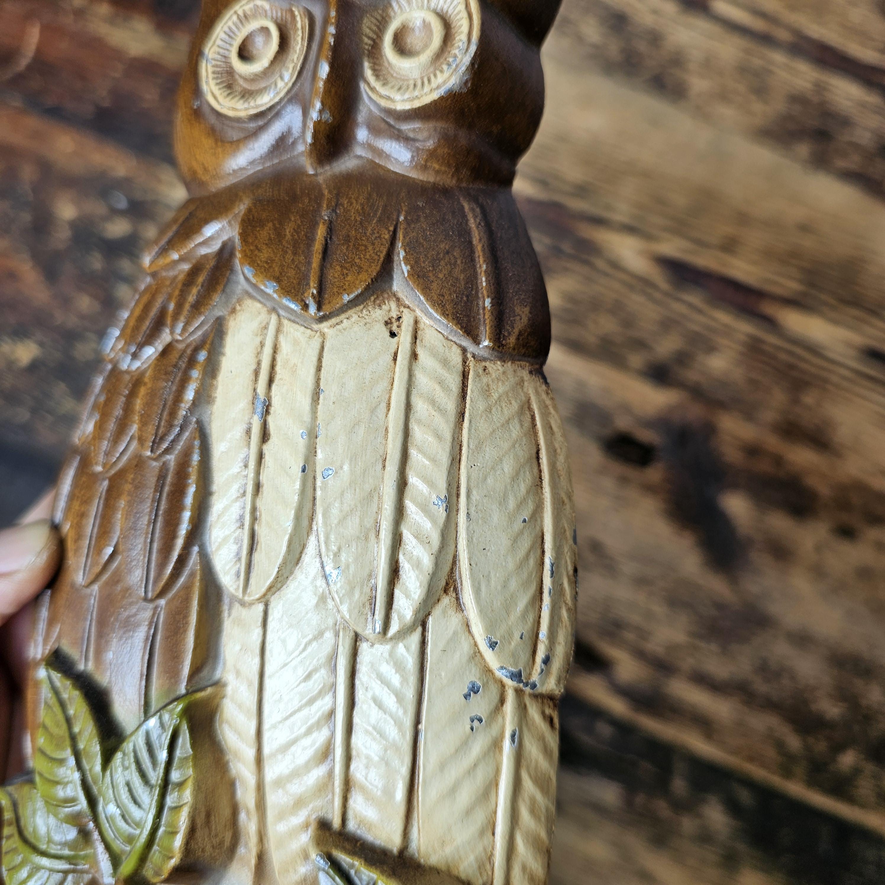 Vintage Sexton Owl Plaques 1969 Cast Aluminum Wall Hanging