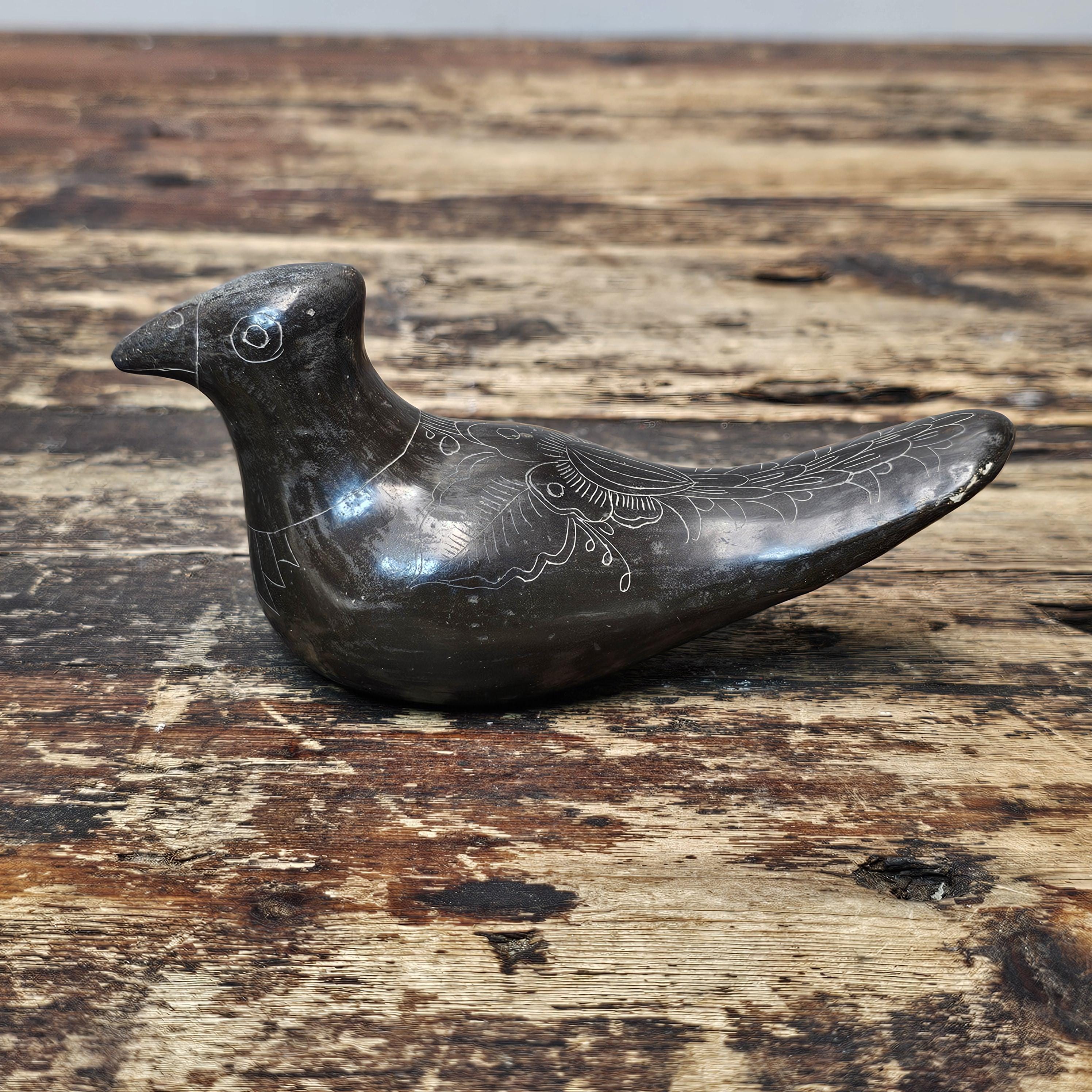 Delicate Tonalá Sgraffito Pottery Bird | Hand-Etched Mexican Folk Art 5.5"L