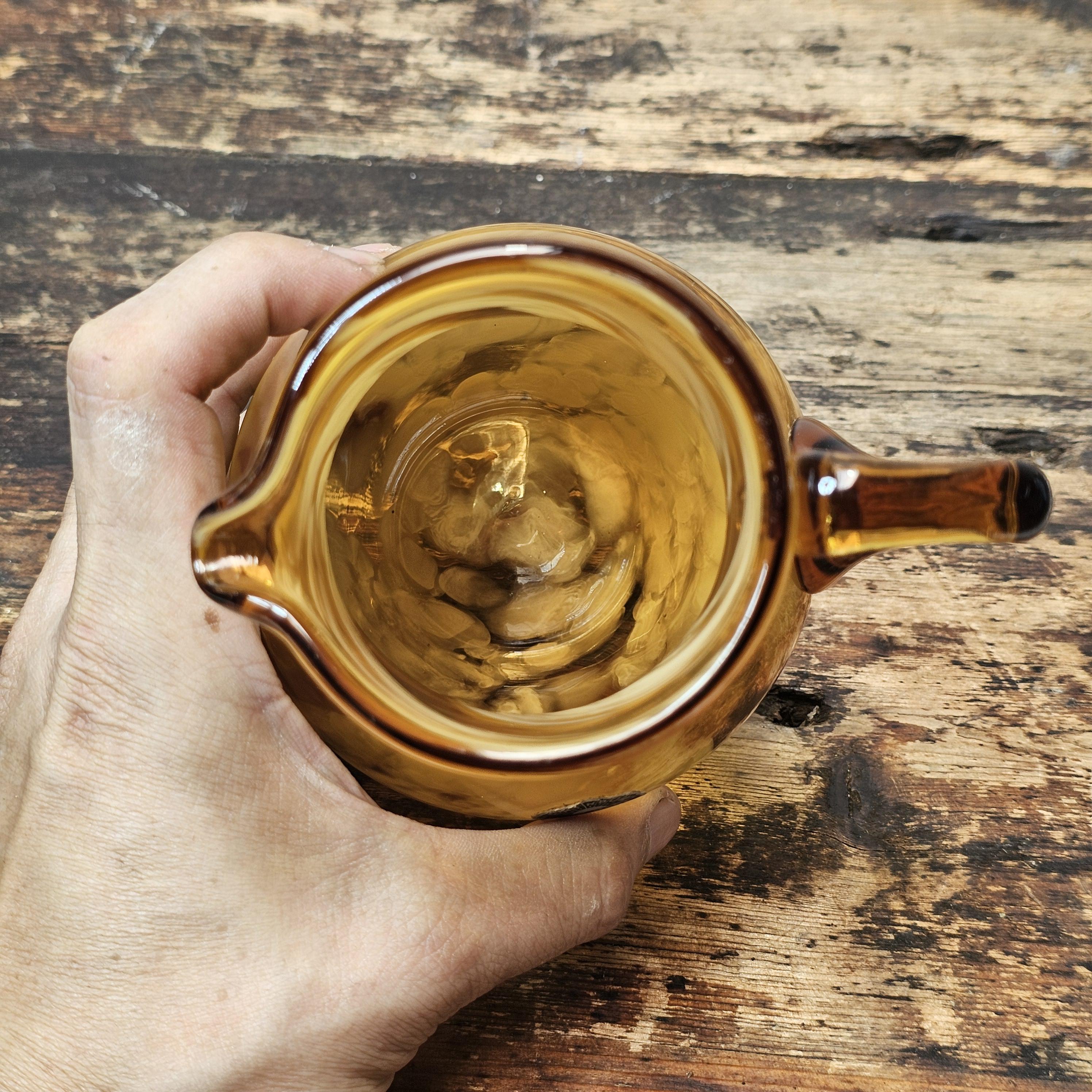 Vintage Rainbow Art Glass Co. "Folded Ribbon" Pitcher Mid-Century USA 6"H