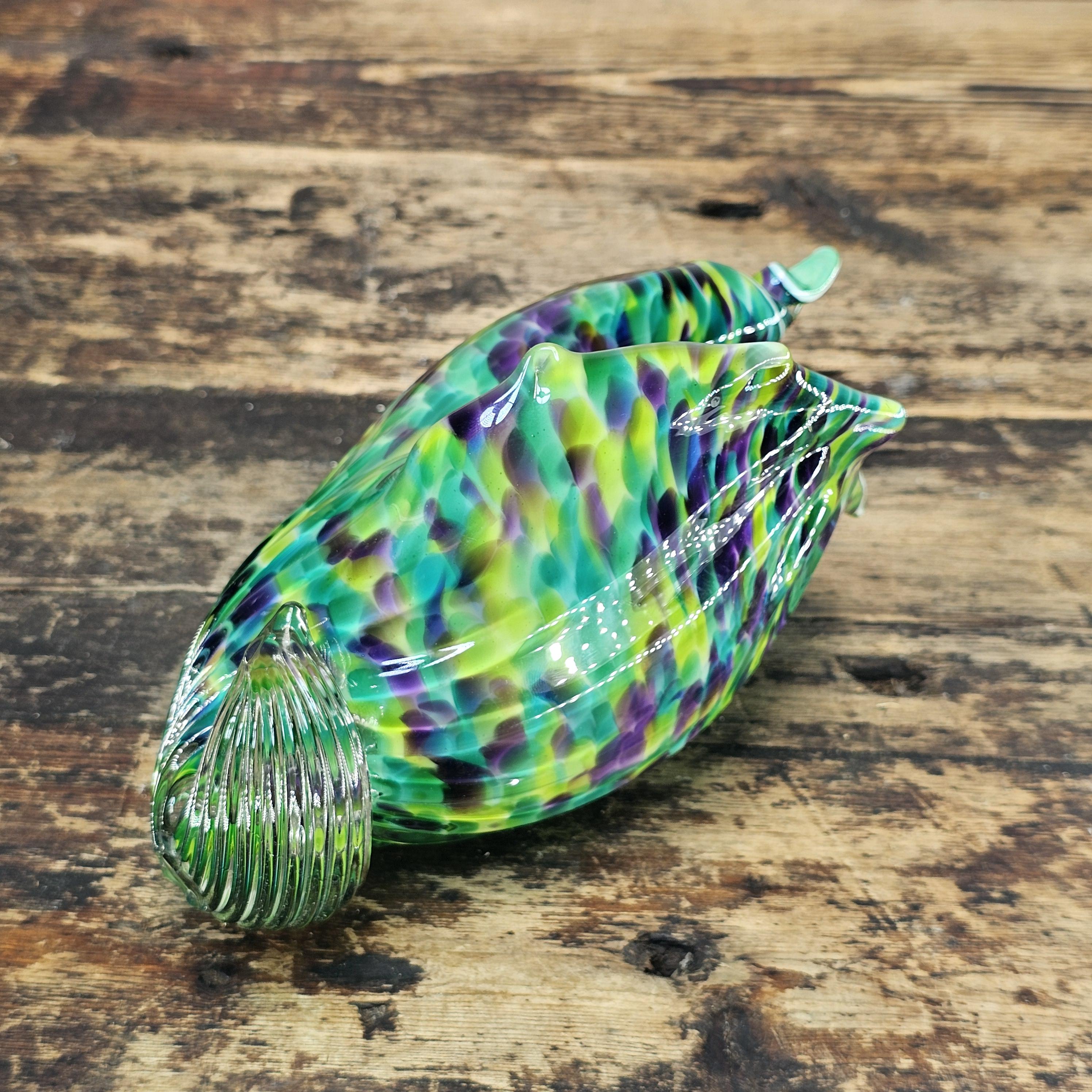 David Smith Blowing Sands Studio Art Glass Conch Shell Sculpture