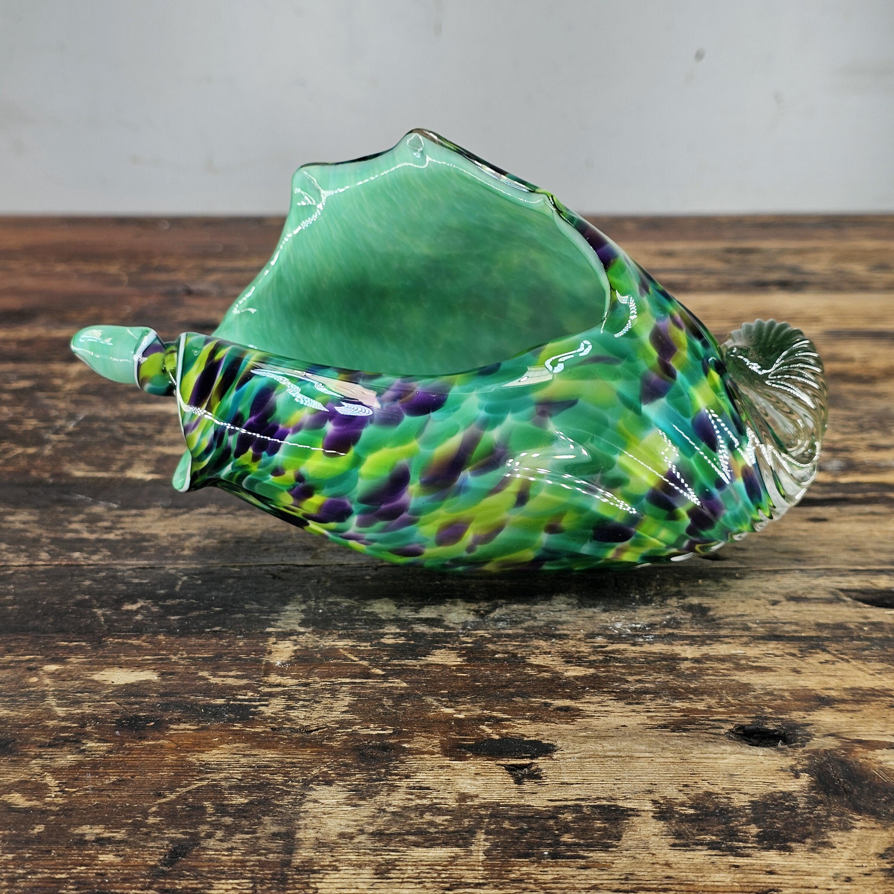 David Smith Blowing Sands Studio Art Glass Conch Shell Sculpture