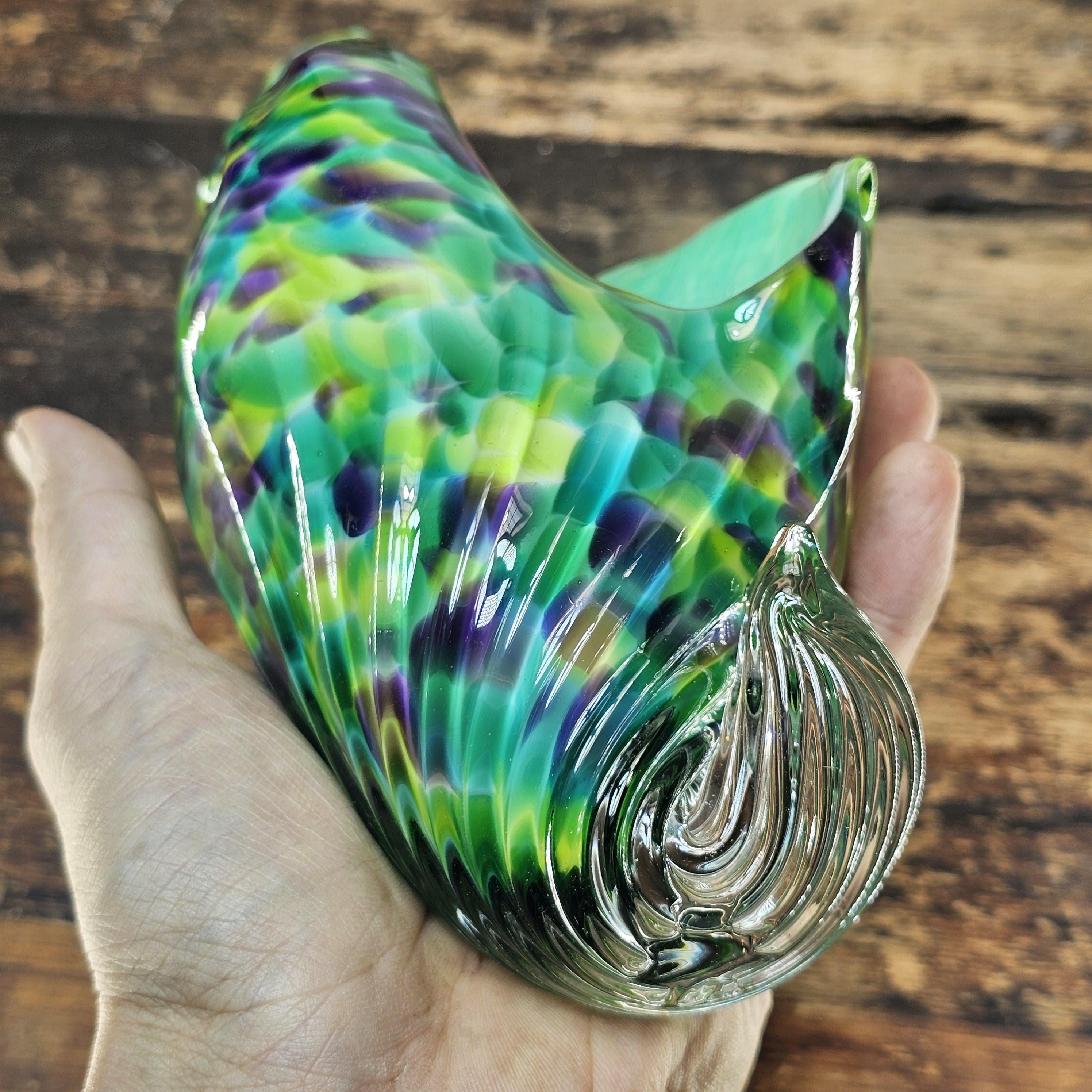 David Smith Blowing Sands Studio Art Glass Conch Shell Sculpture