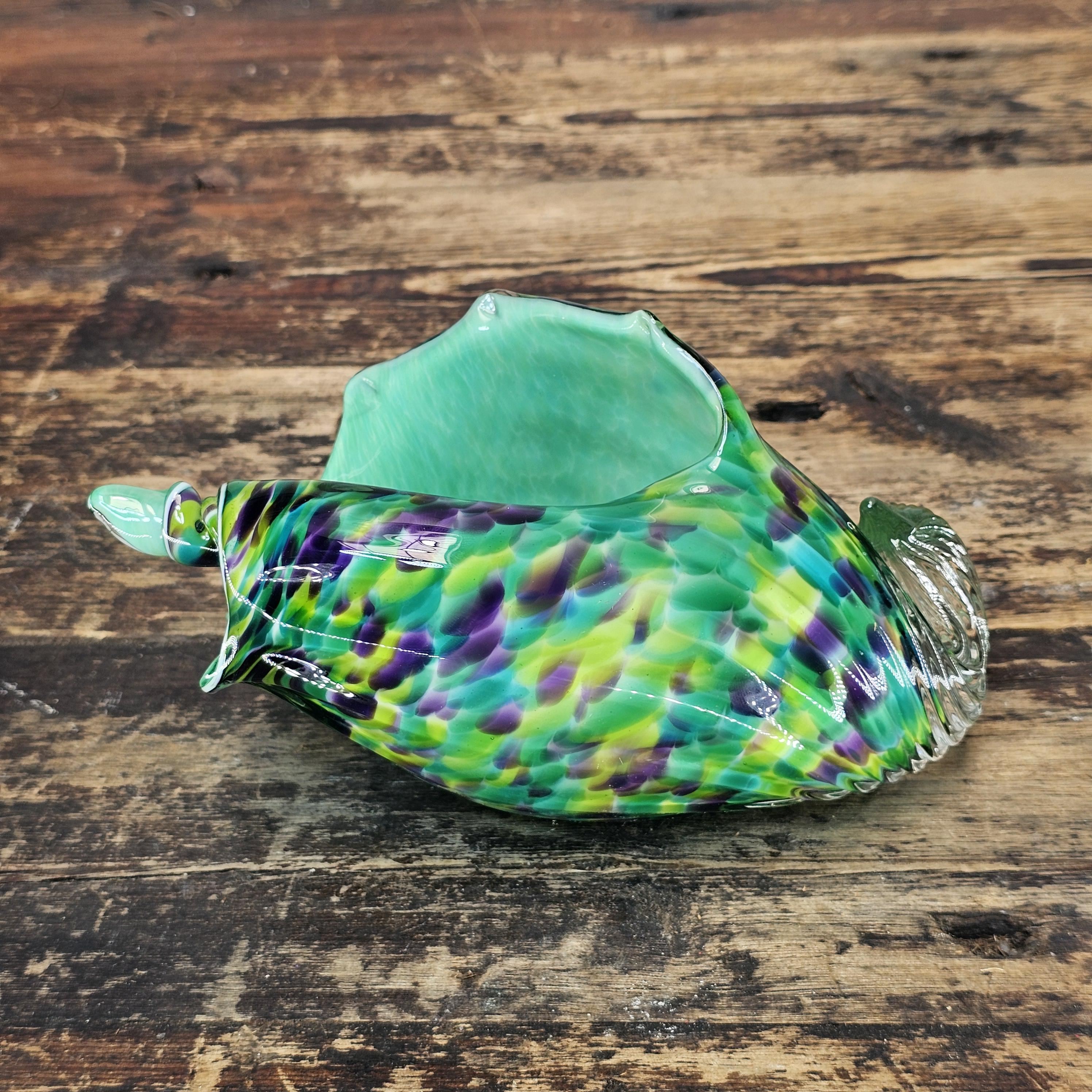 David Smith Blowing Sands Studio Art Glass Conch Shell Sculpture