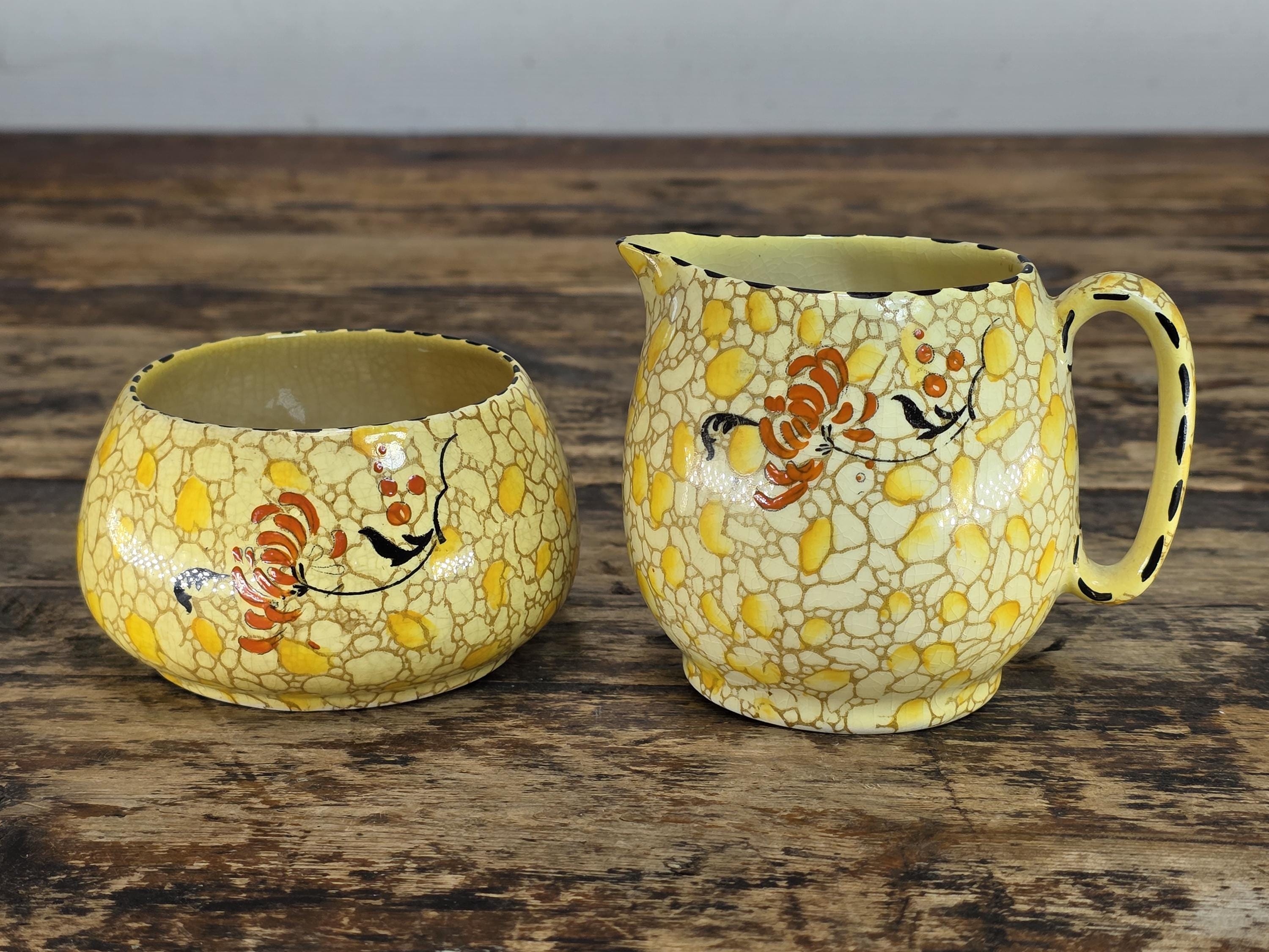 Royal Winton Grimwades Chintz Pebbles Sugar, Creamer & Salt Pepper 4 Pc Set