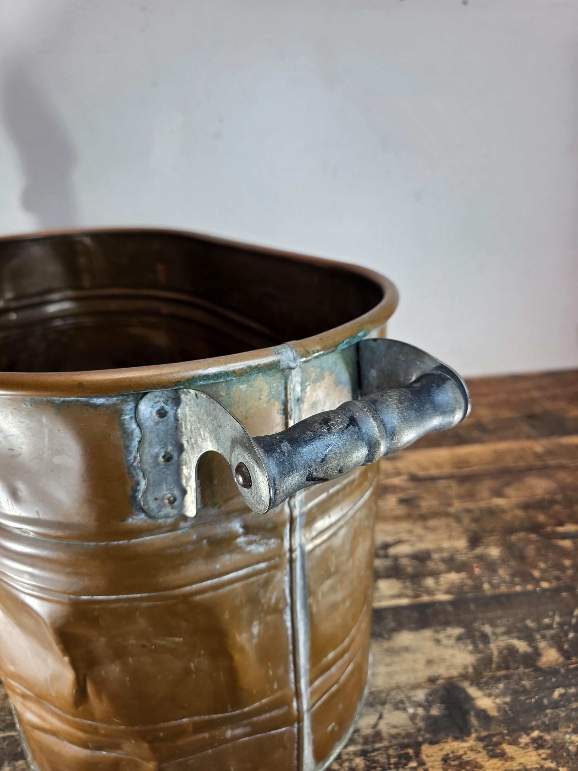 Vintage Copper Virginia Ham Cooker / Wash Pot with Original Iron Handles