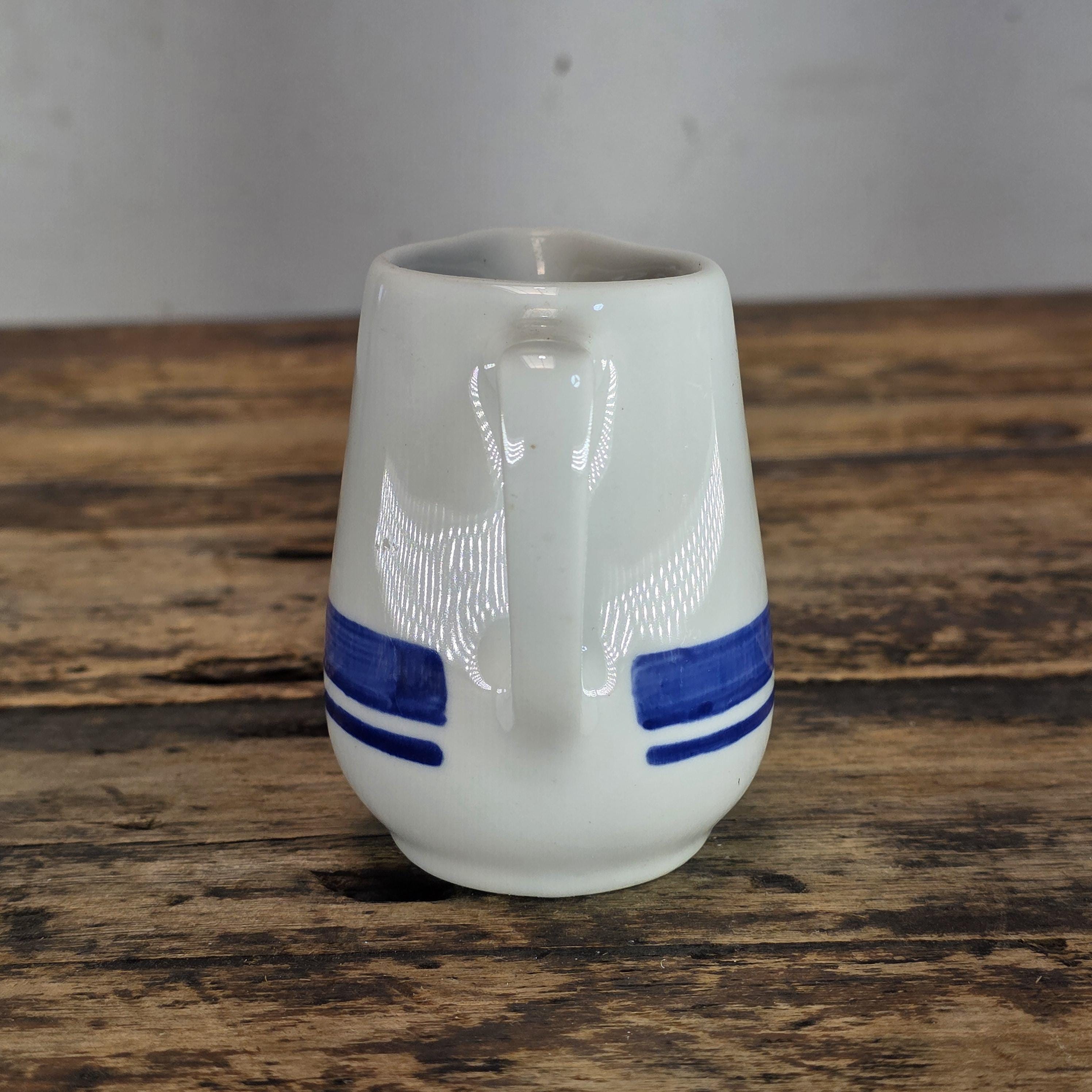 Vintage Lamberton Sterling China Restaurant Ware Creamer - Blue Bands, USA