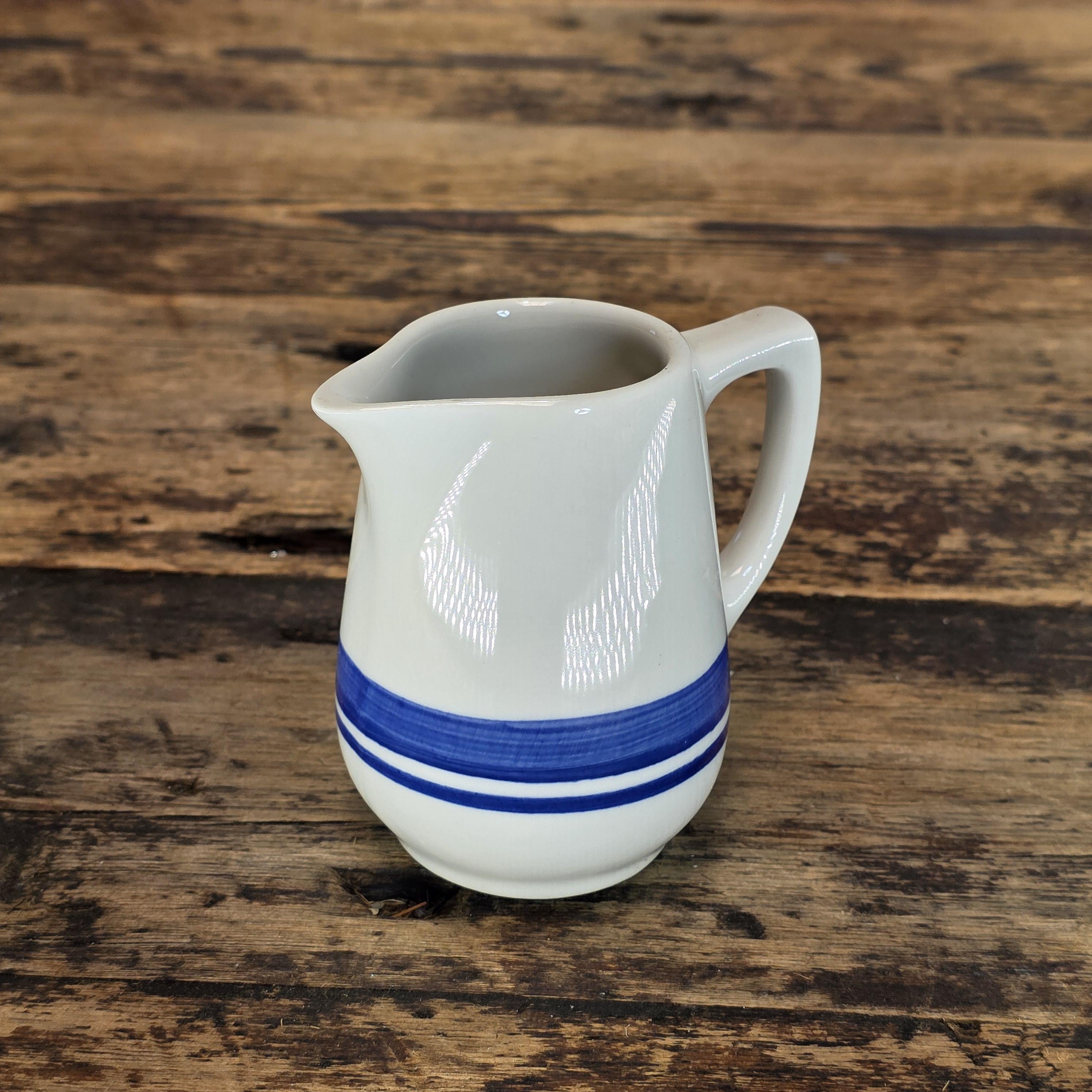 Vintage Lamberton Sterling China Restaurant Ware Creamer - Blue Bands, USA