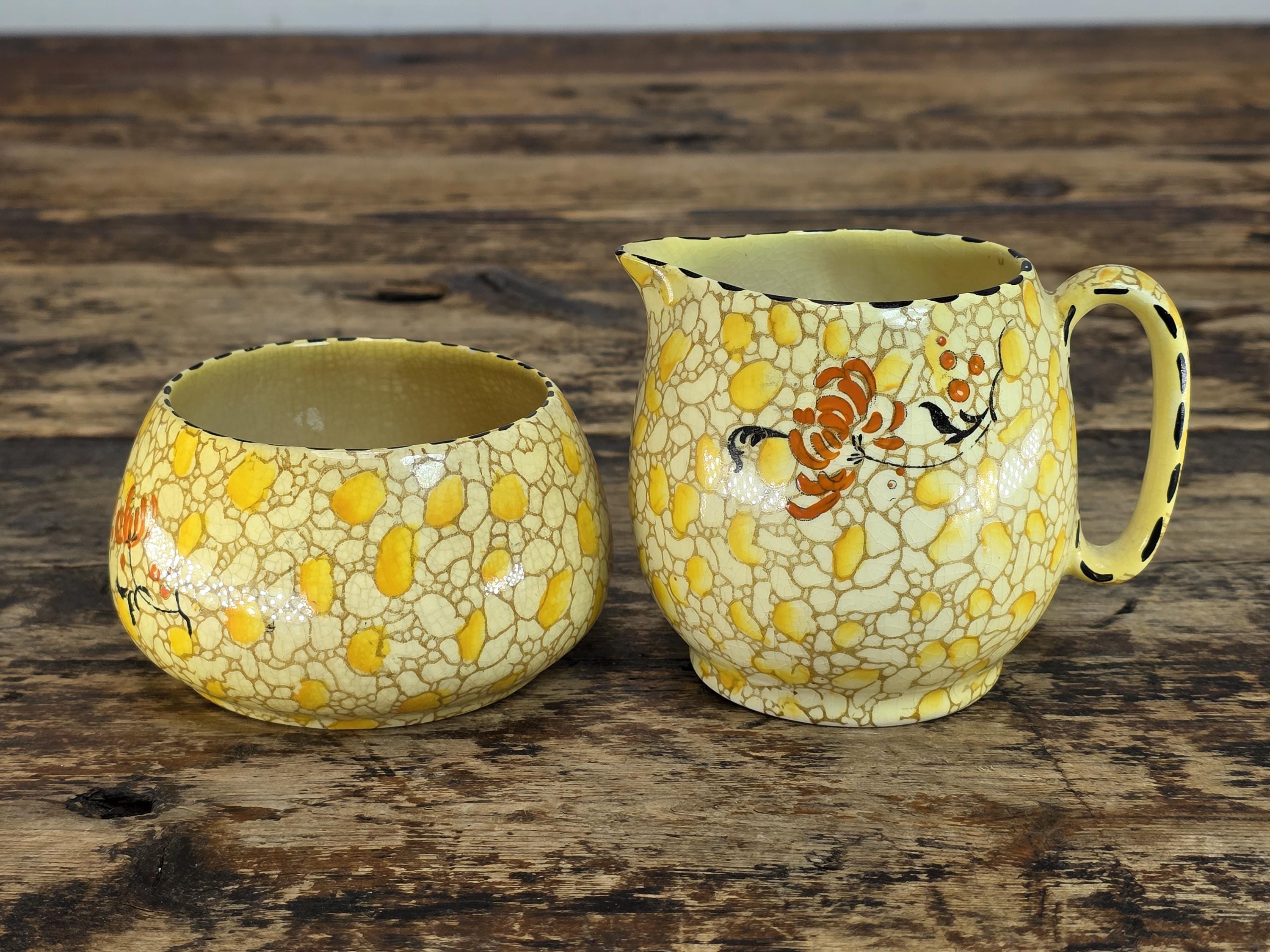 Royal Winton Grimwades Chintz Pebbles Sugar, Creamer & Salt Pepper 4 Pc Set