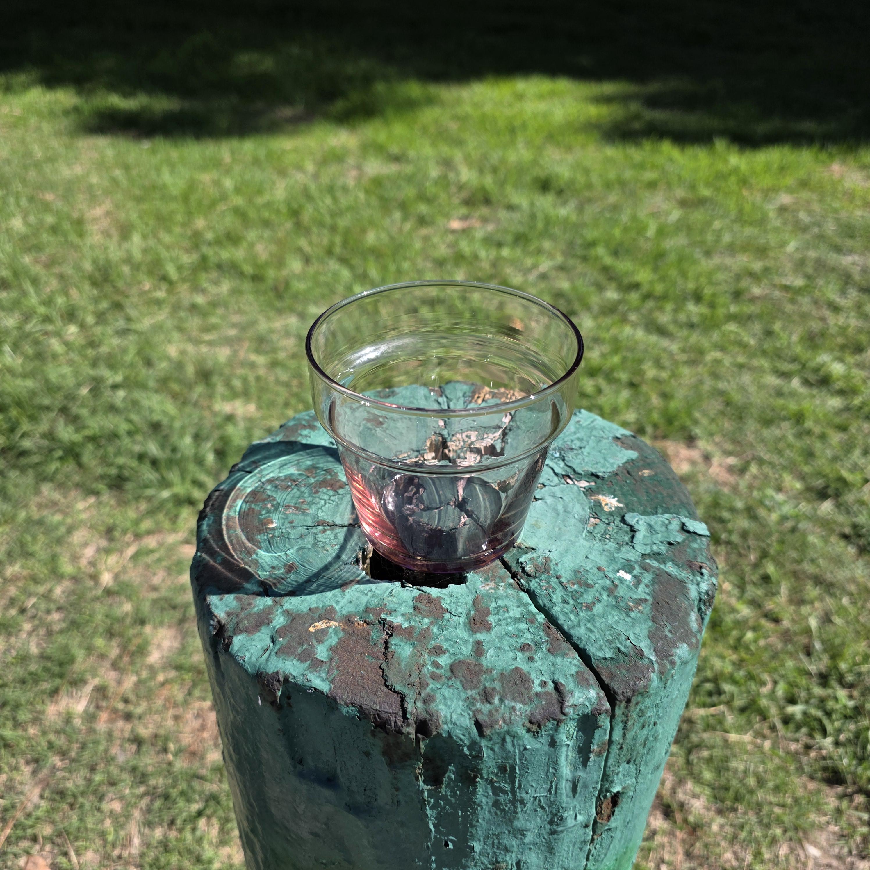 Vintage Light Pink Glass Tumbler / Small Planter Cup