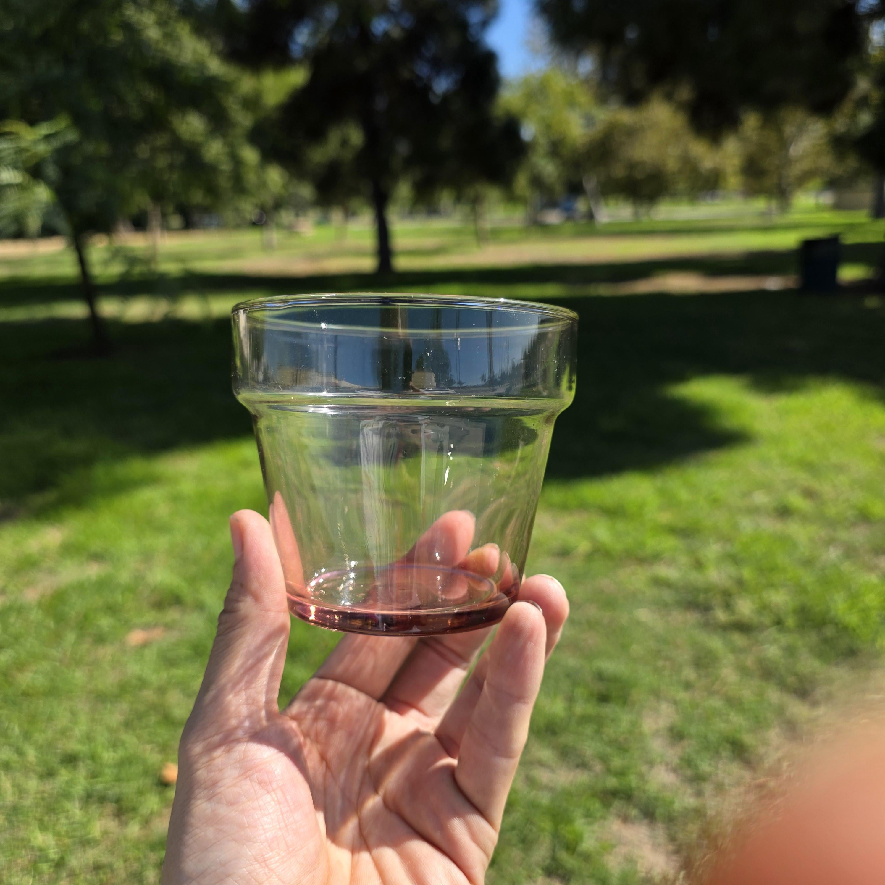 Vintage Light Pink Glass Tumbler / Small Planter Cup