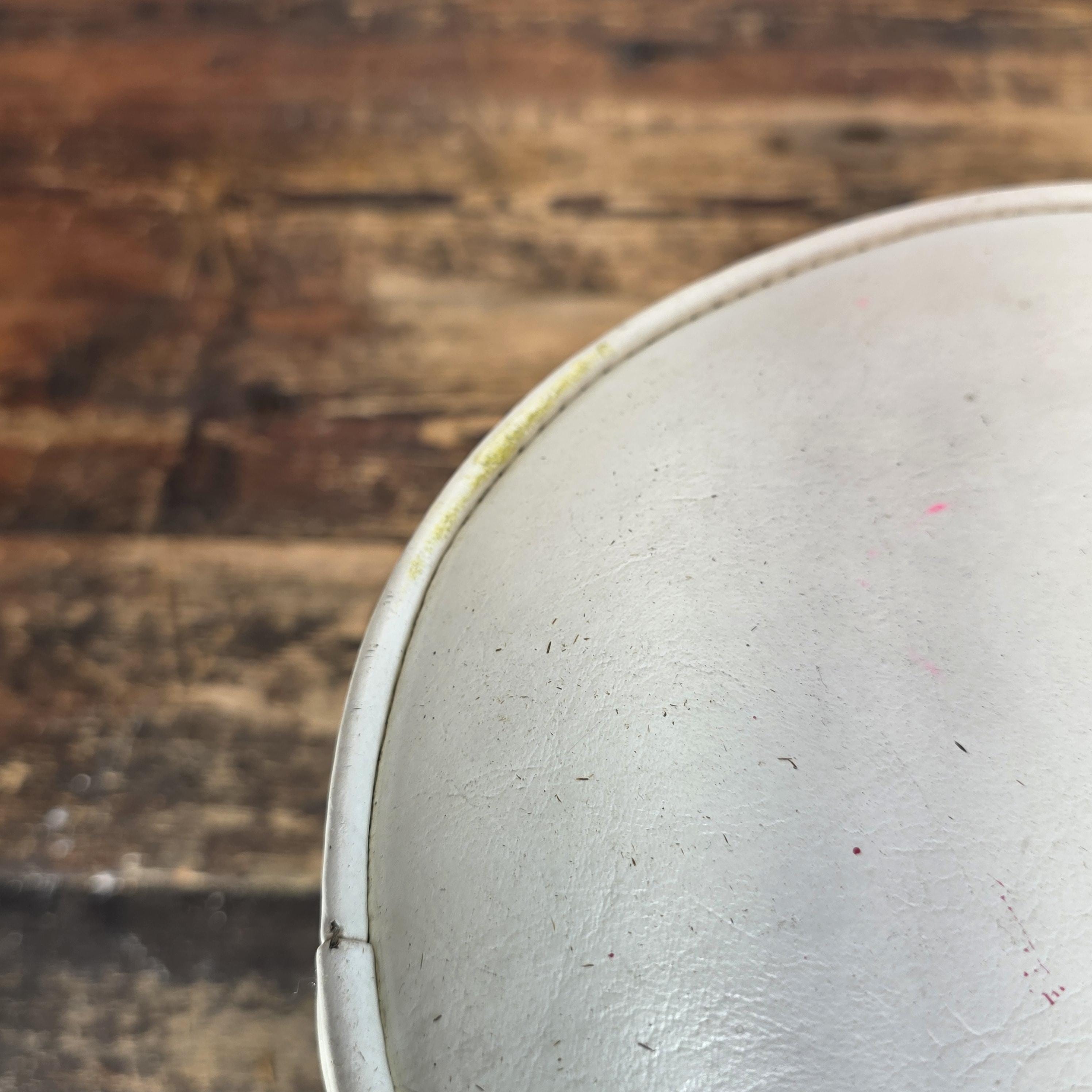 Vintage Wooden Stool with White Cushion (Continental Seat, Inc.)