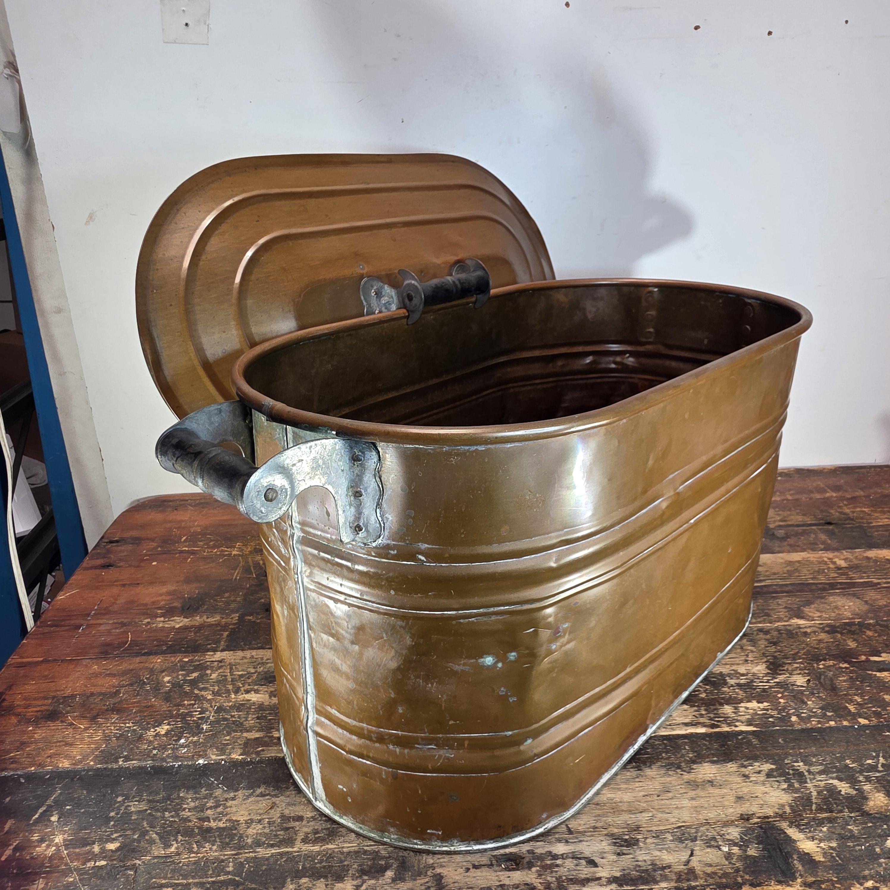 Vintage Copper Virginia Ham Cooker / Wash Pot with Original Iron Handles