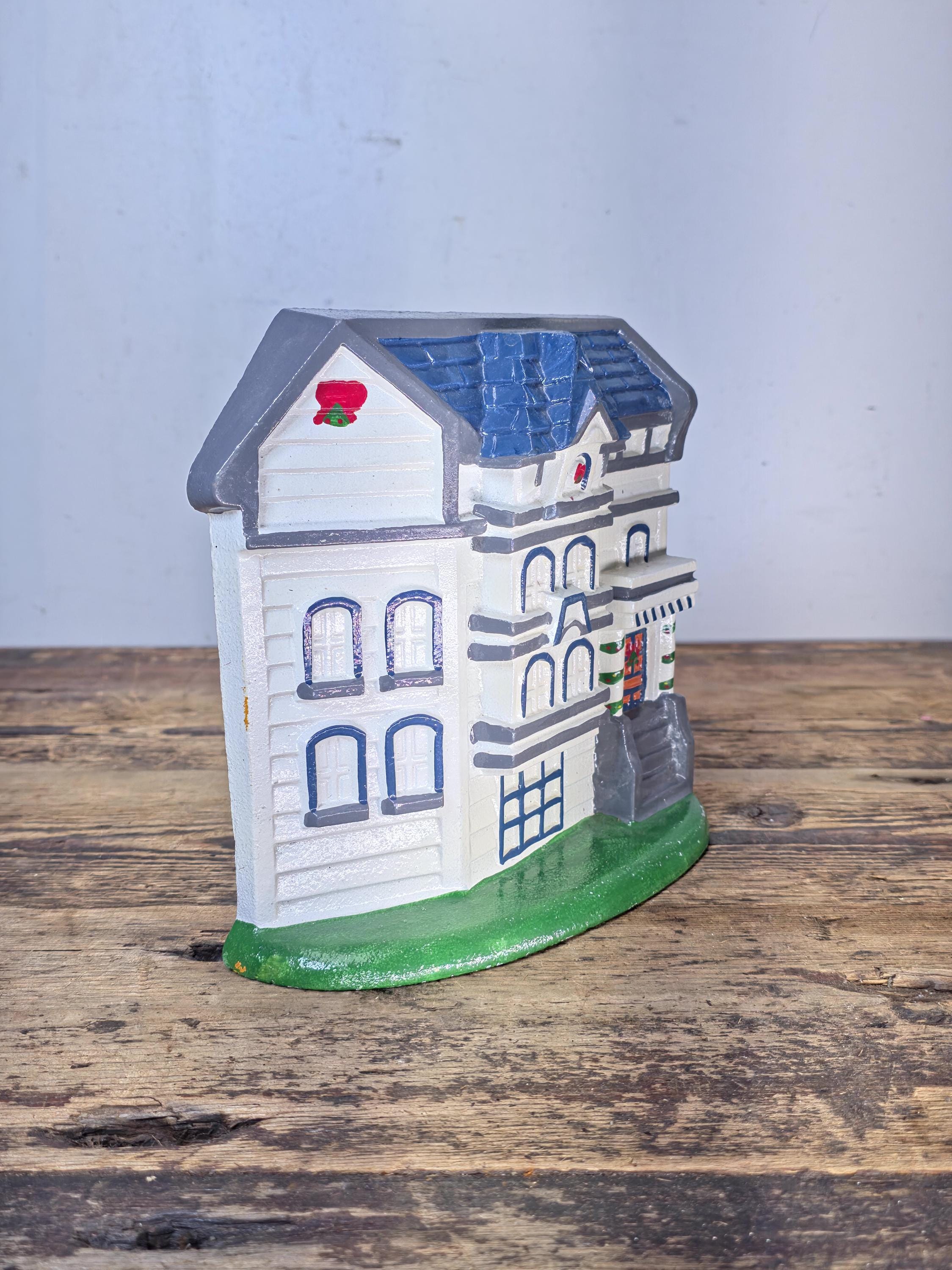 Vintage 1989 Cast Iron House Door Stop Hand Painted Exclusively for Lotus Taiwan