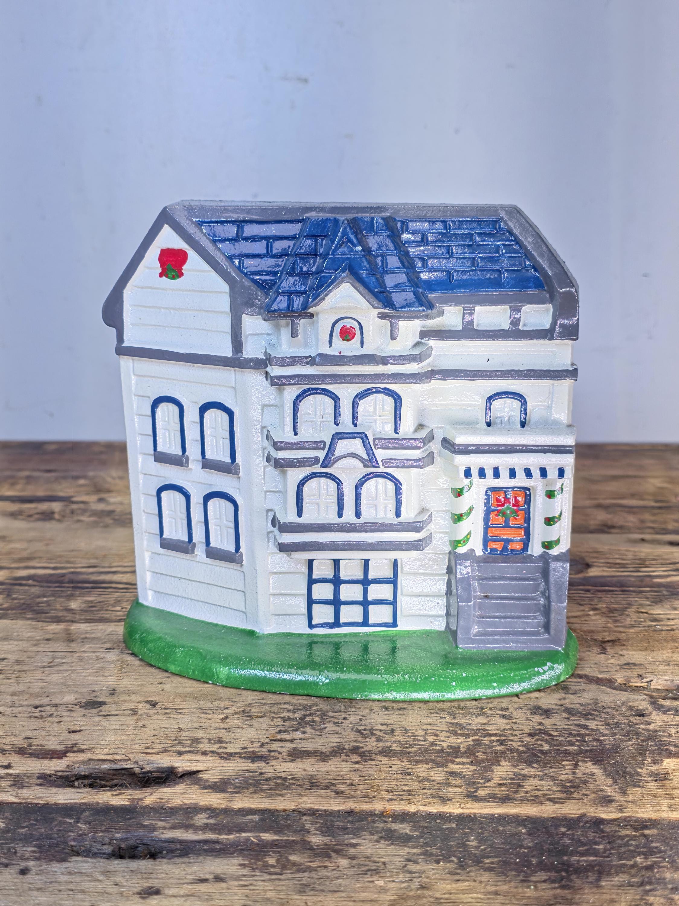 Vintage 1989 Cast Iron House Door Stop Hand Painted Exclusively for Lotus Taiwan