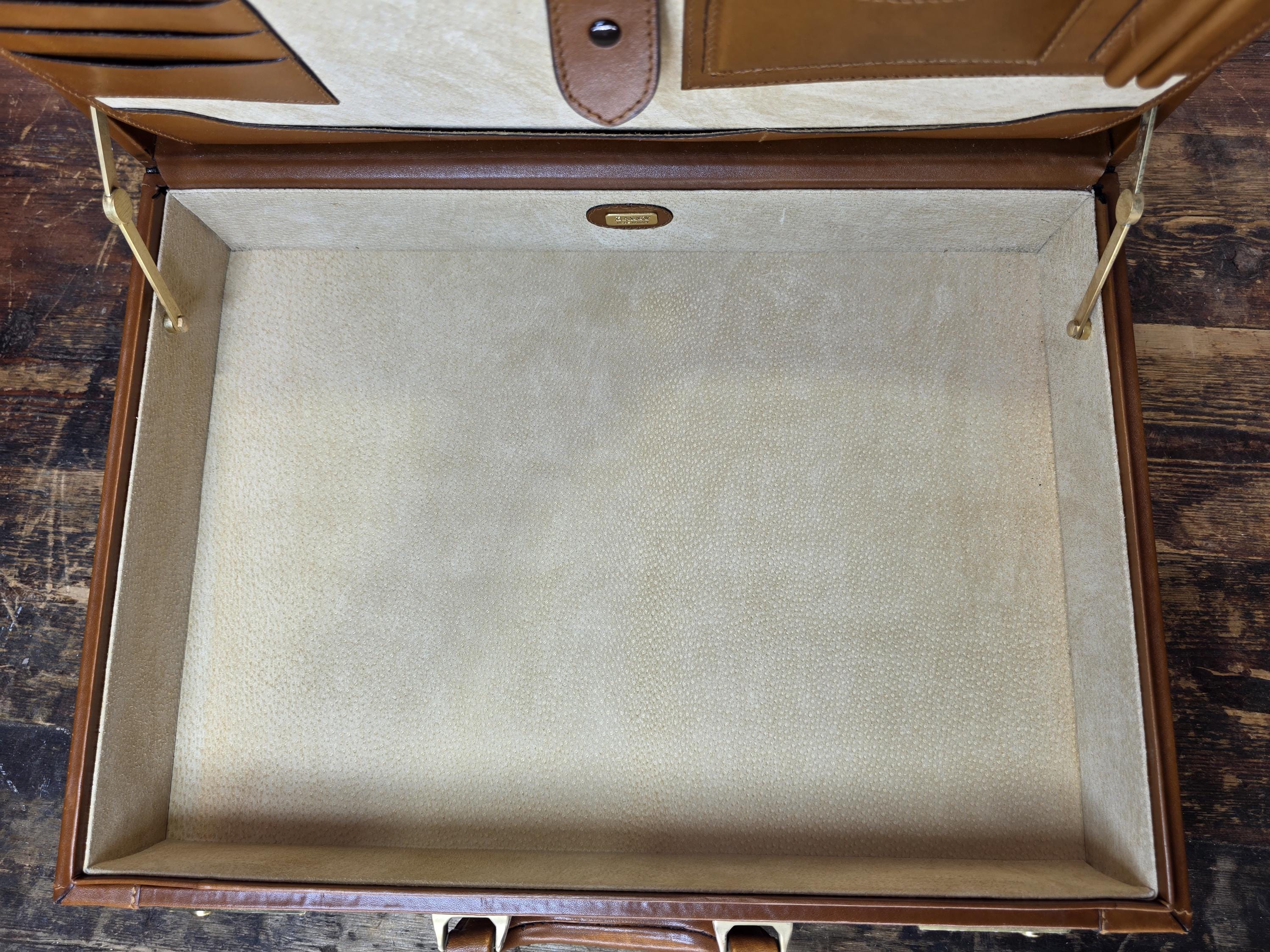 Bally Italy Leather Attache Briefcase CEO President Hard Case with Dust Cover