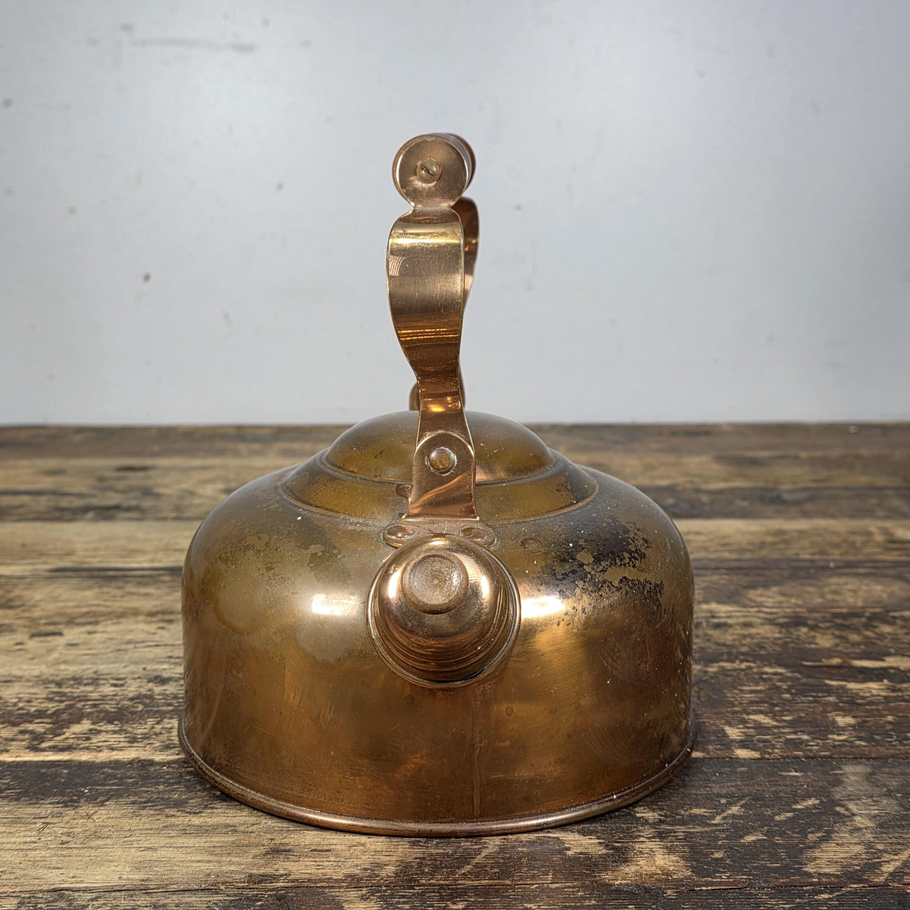 Vintage ODI Solid Copper Kettle with Wooden Handle – Made in Portugal, 1960s–70s