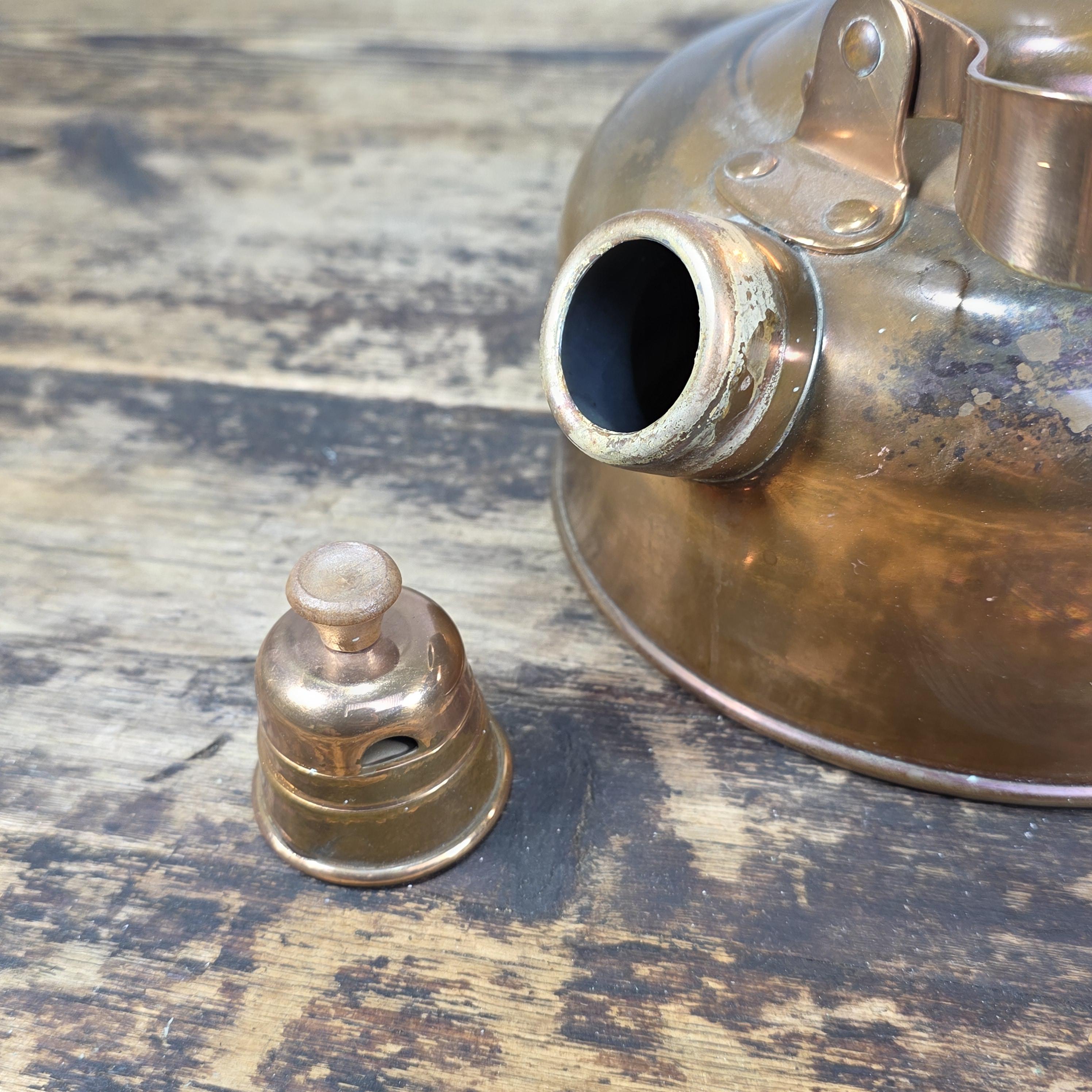 Vintage ODI Solid Copper Kettle with Wooden Handle – Made in Portugal, 1960s–70s