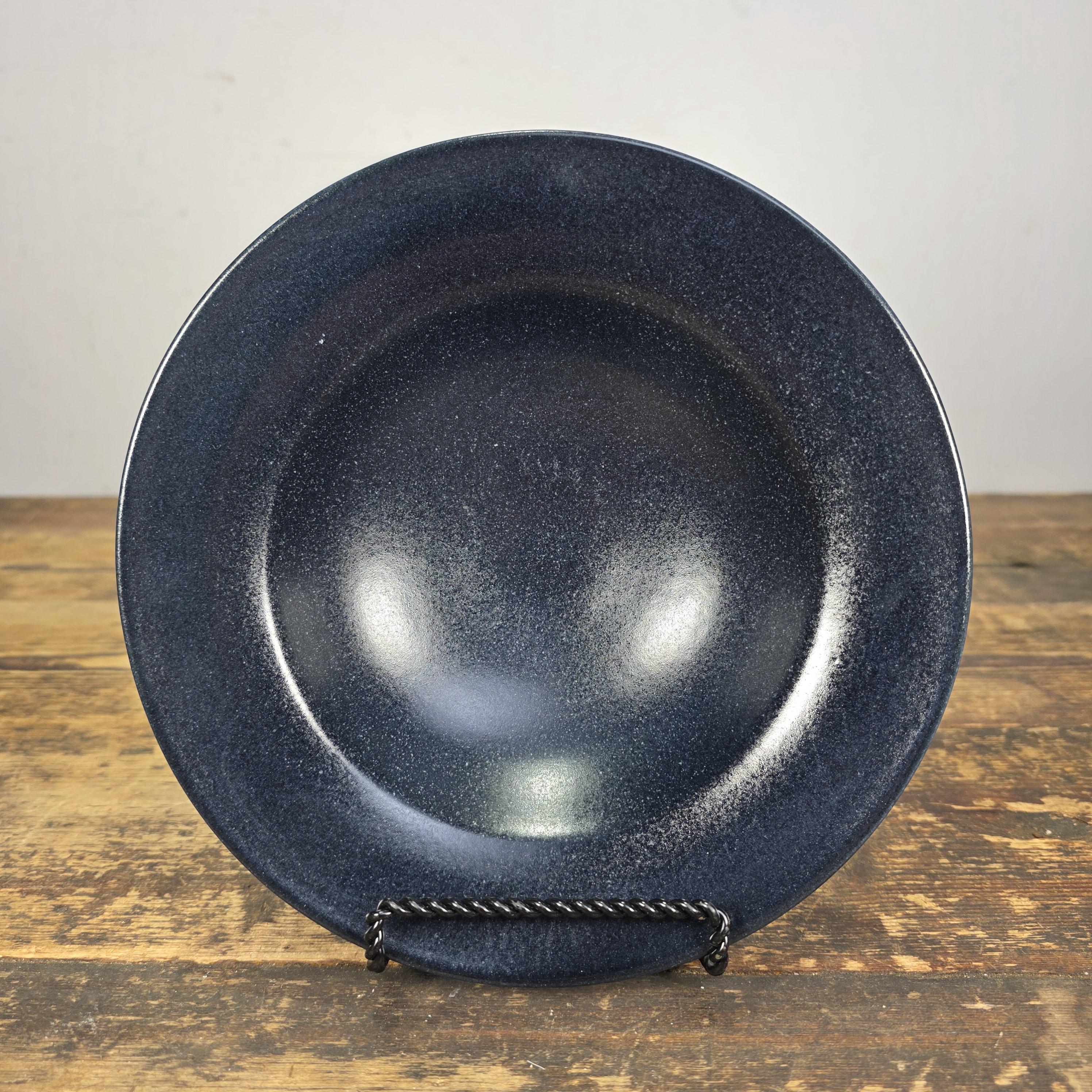 Ann Mallory California Studio Pottery Dessert/Pasta Bowls Set of 5 Blue Speckle