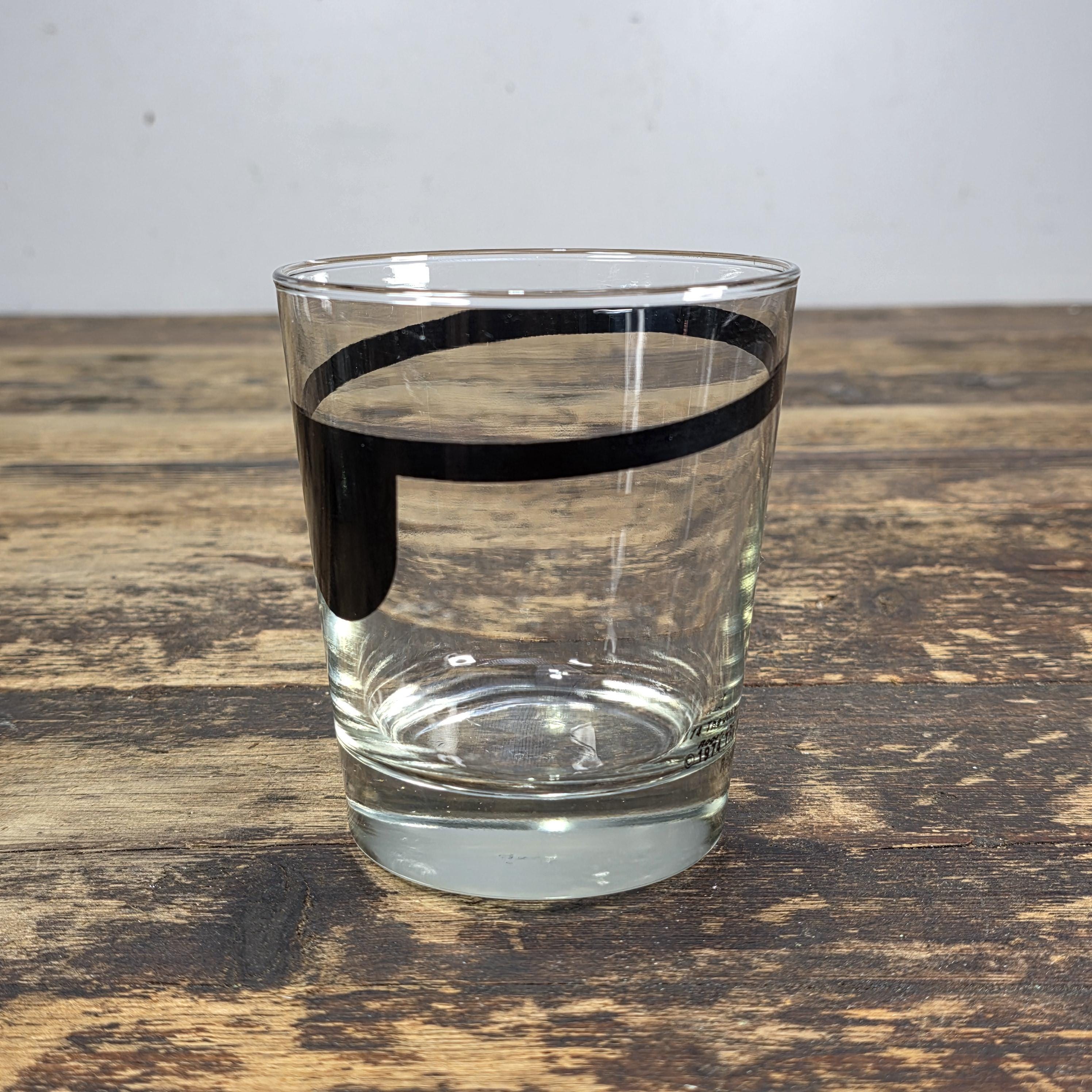 1974 The Jolly Roger Pirate Rocks Glass by Libbey Vintage Barware USA