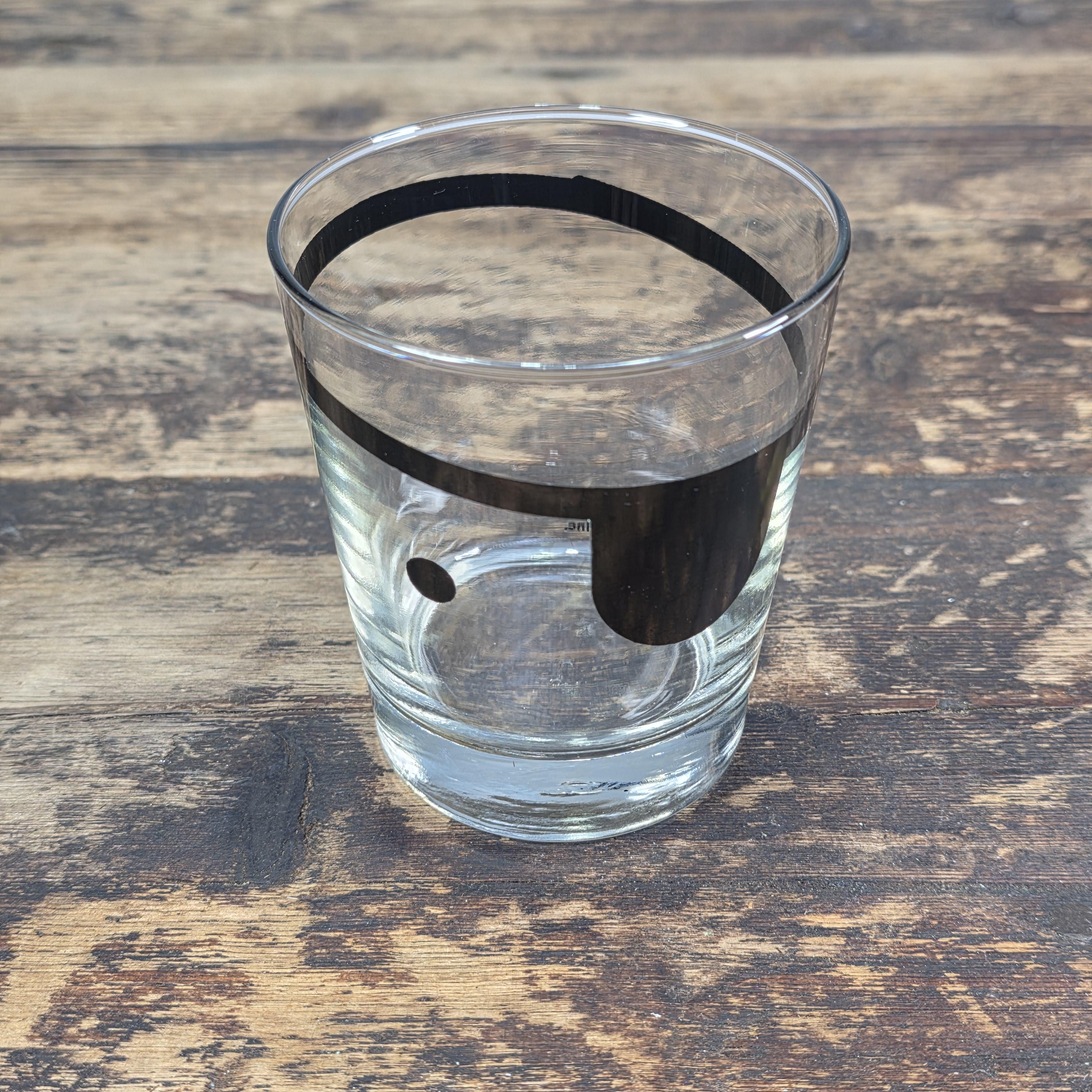 1974 The Jolly Roger Pirate Rocks Glass by Libbey Vintage Barware USA