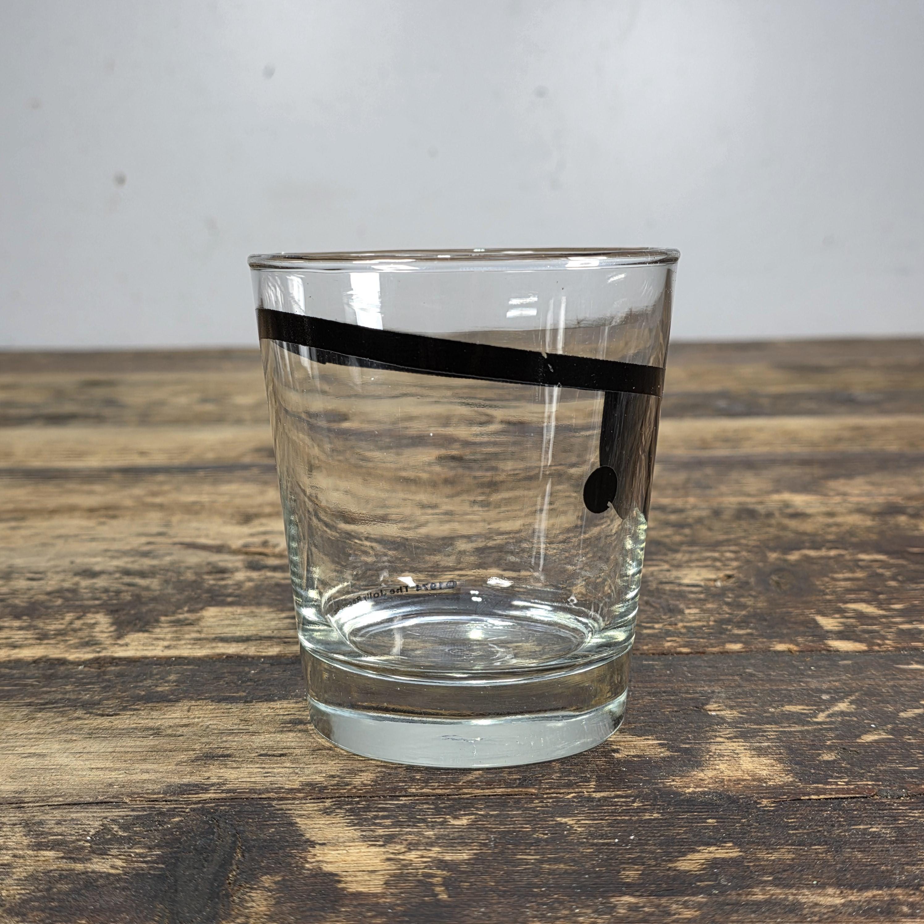 1974 The Jolly Roger Pirate Rocks Glass by Libbey Vintage Barware USA