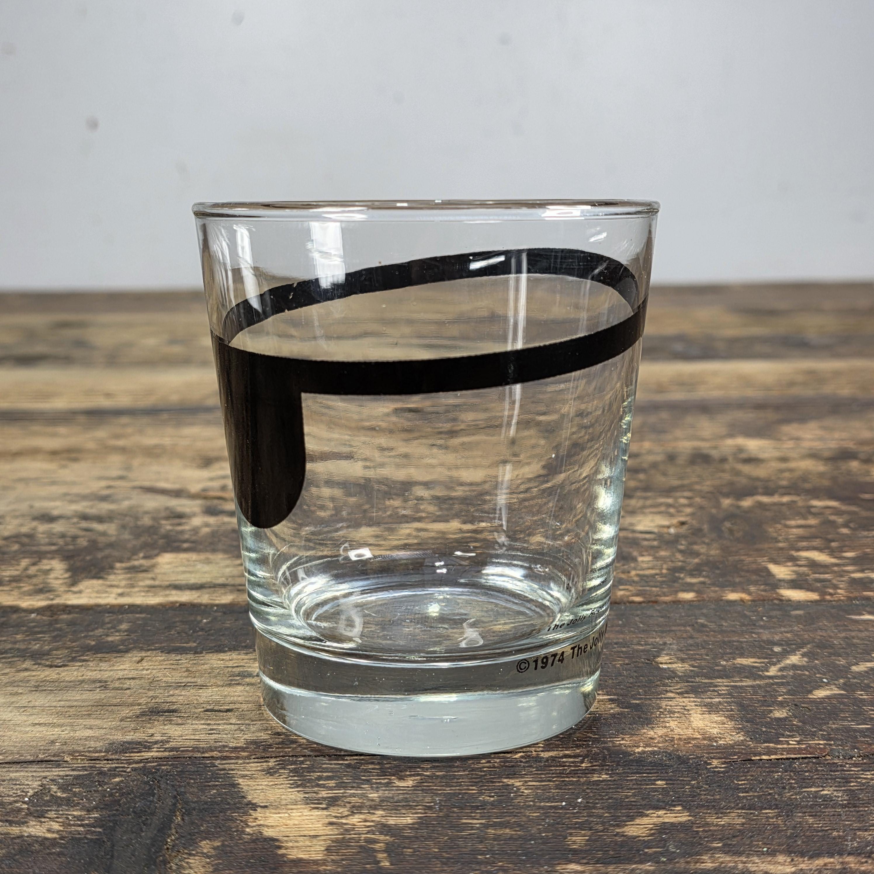 1974 The Jolly Roger Pirate Rocks Glass by Libbey Vintage Barware USA
