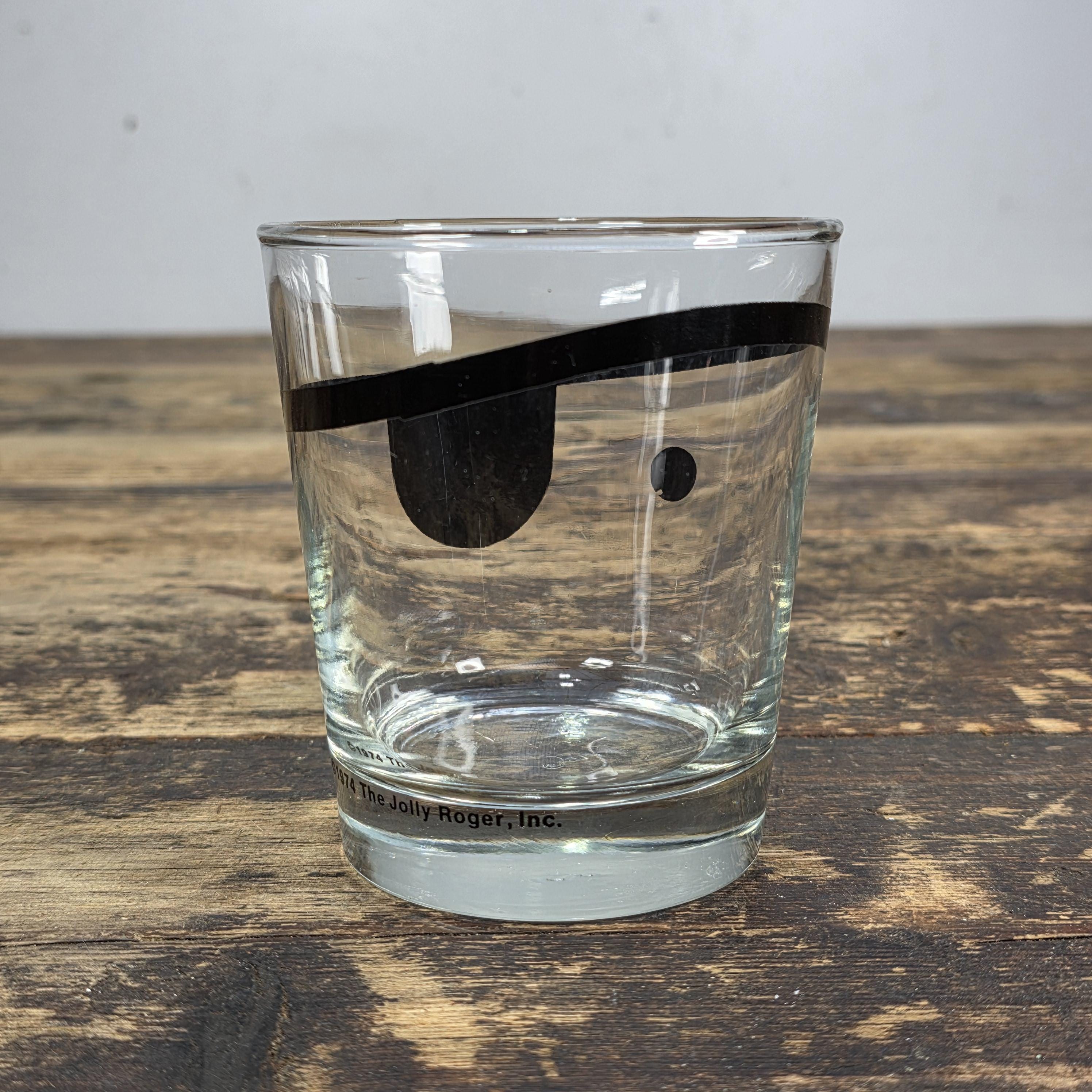 1974 The Jolly Roger Pirate Rocks Glass by Libbey Vintage Barware USA