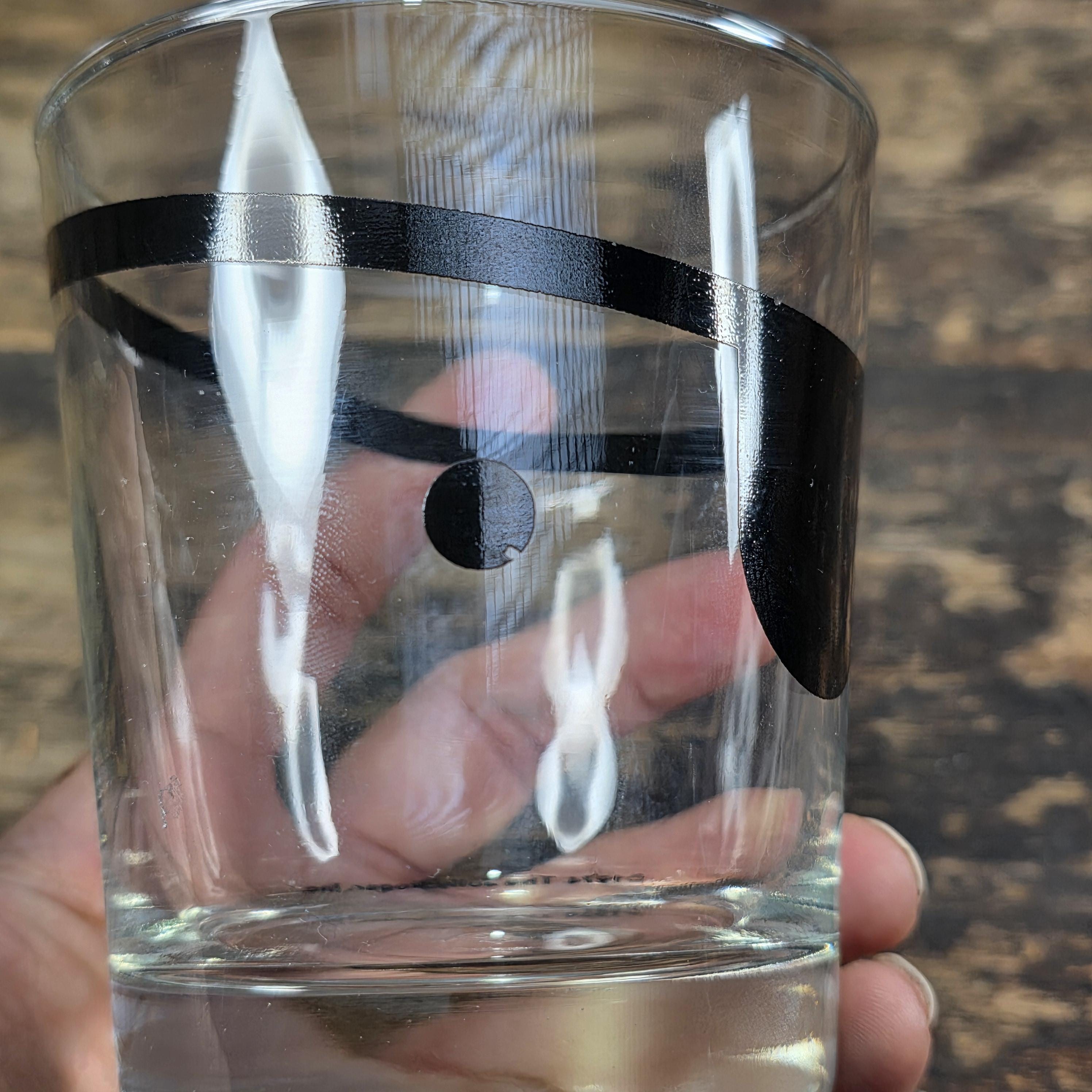 1974 The Jolly Roger Pirate Rocks Glass by Libbey Vintage Barware USA