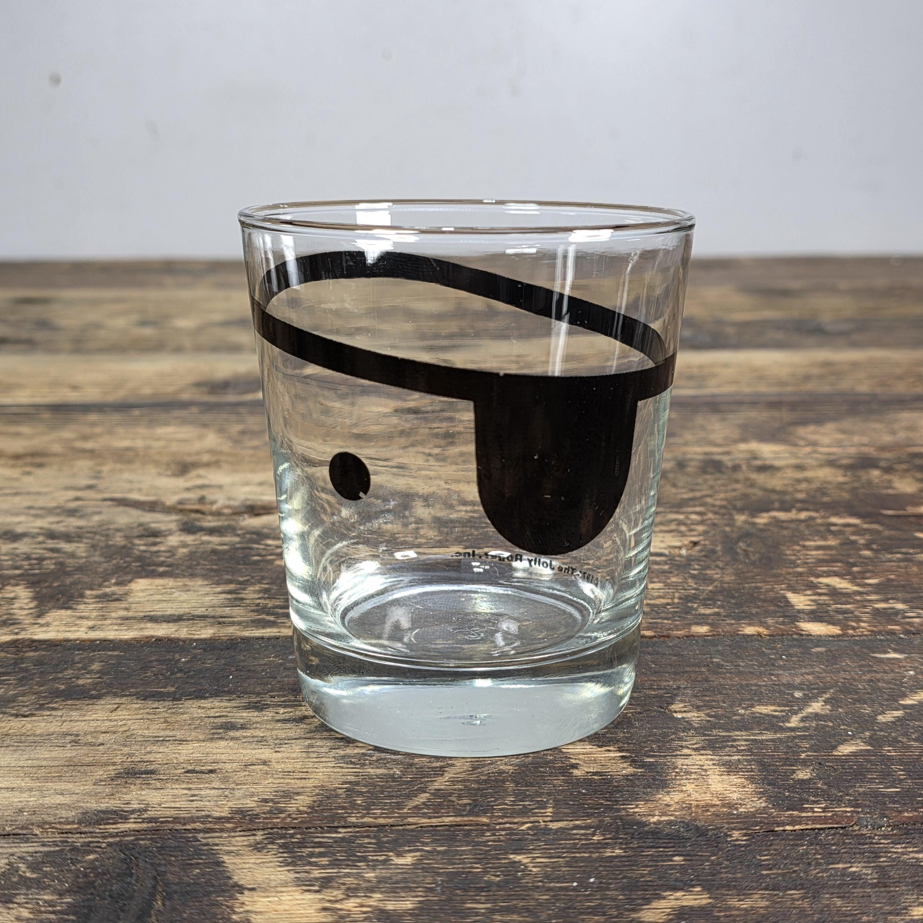 1974 The Jolly Roger Pirate Rocks Glass by Libbey Vintage Barware USA