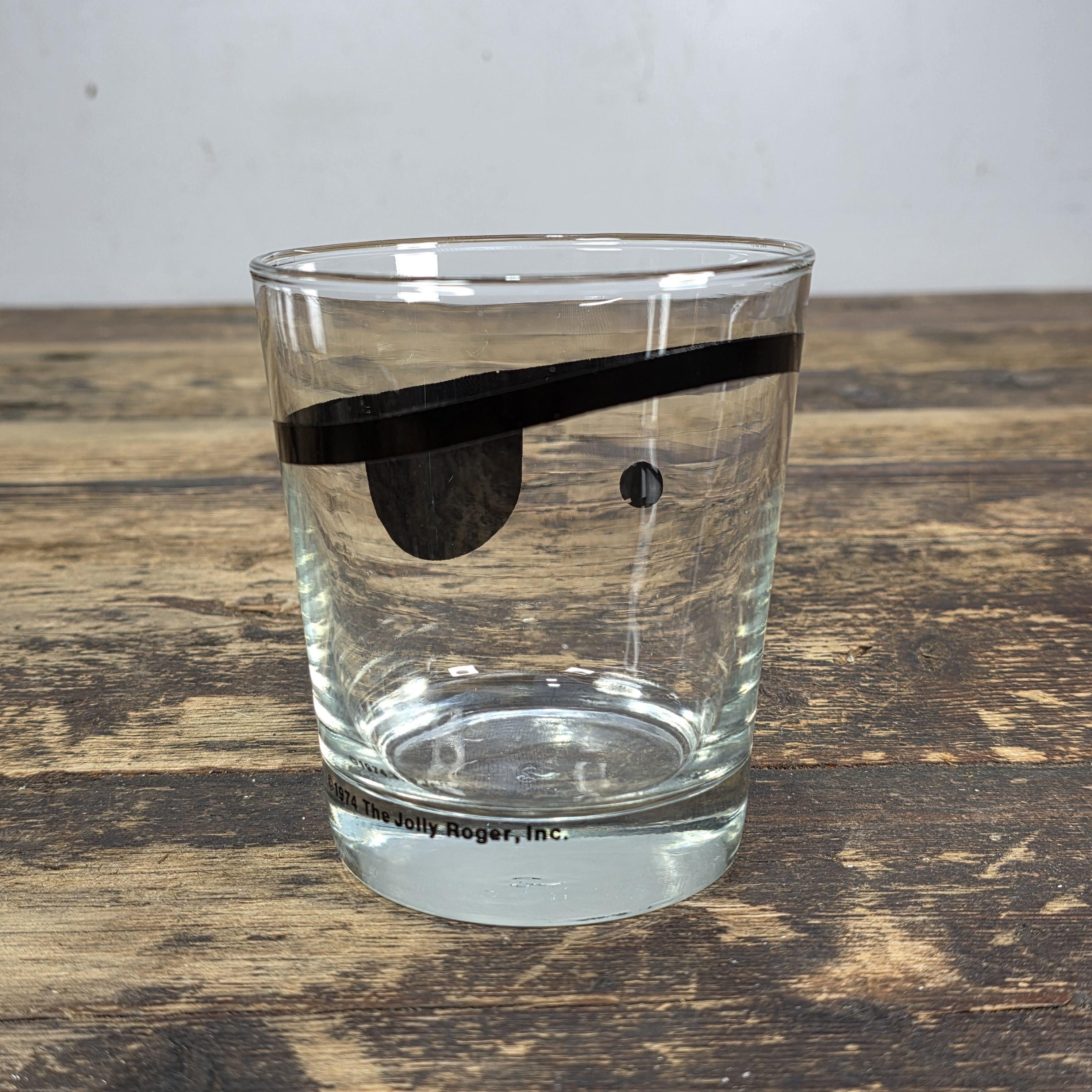 1974 The Jolly Roger Pirate Rocks Glass by Libbey Vintage Barware USA