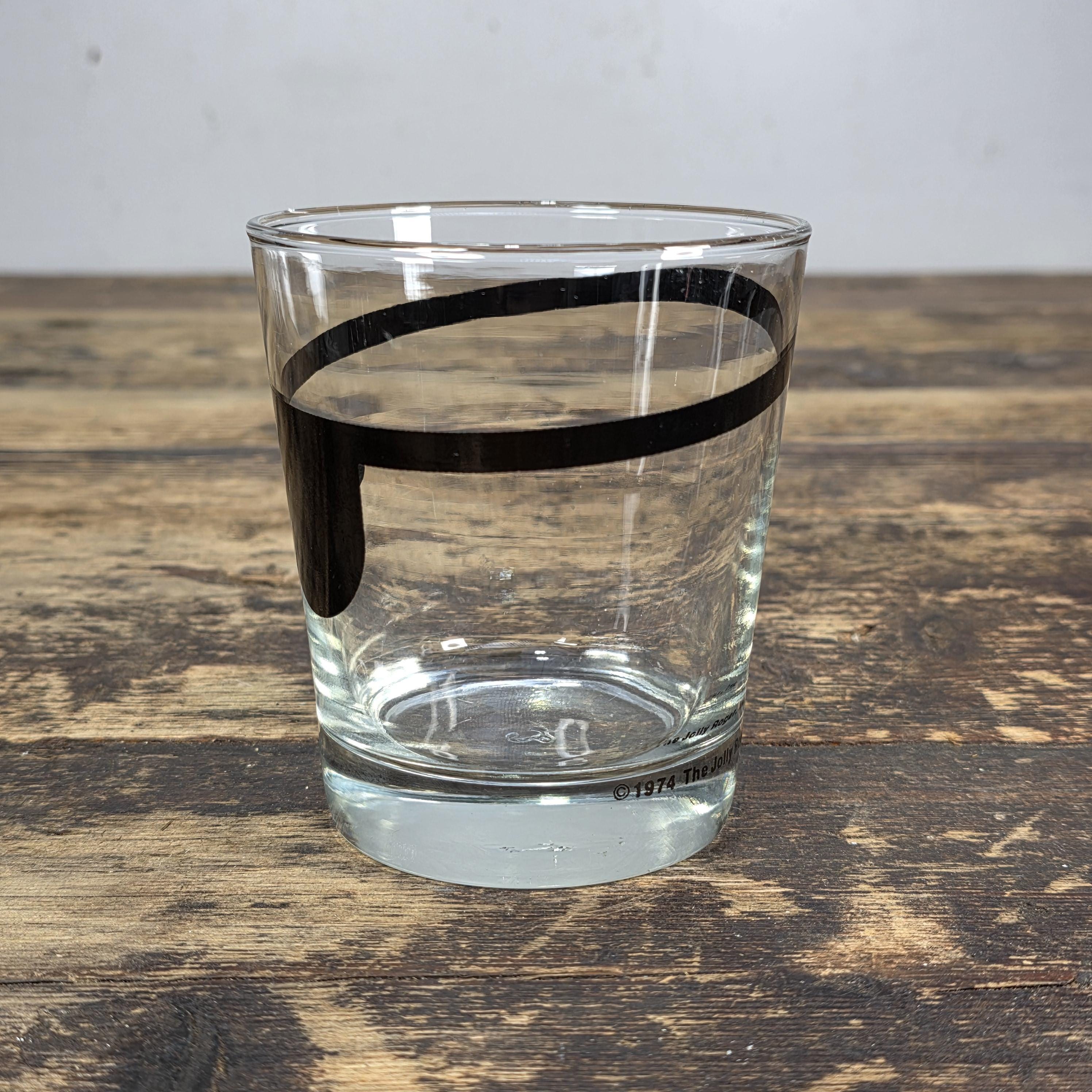 1974 The Jolly Roger Pirate Rocks Glass by Libbey Vintage Barware USA