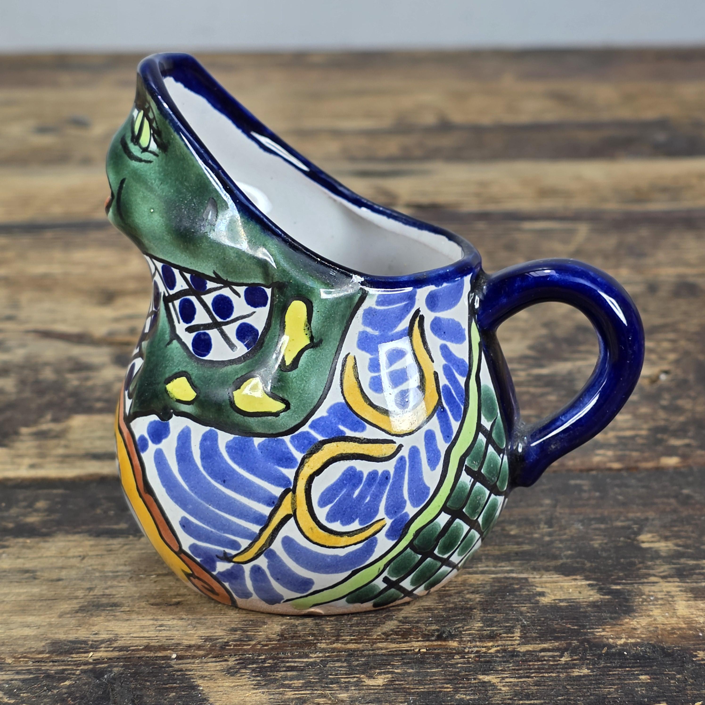 Vintage Talavera Mexico Frog Creamer – Hand Painted Folk Art Pottery