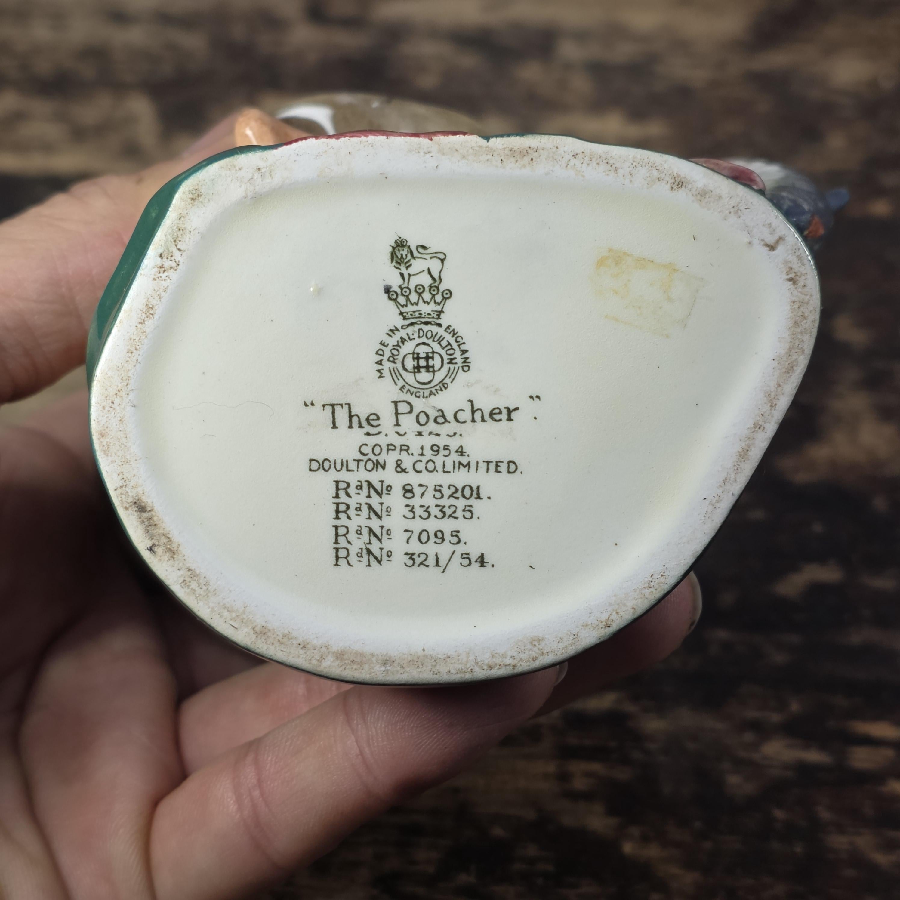 Royal Doulton The Poacher Character Jug Table Lighter Ronson Insert 1954 England