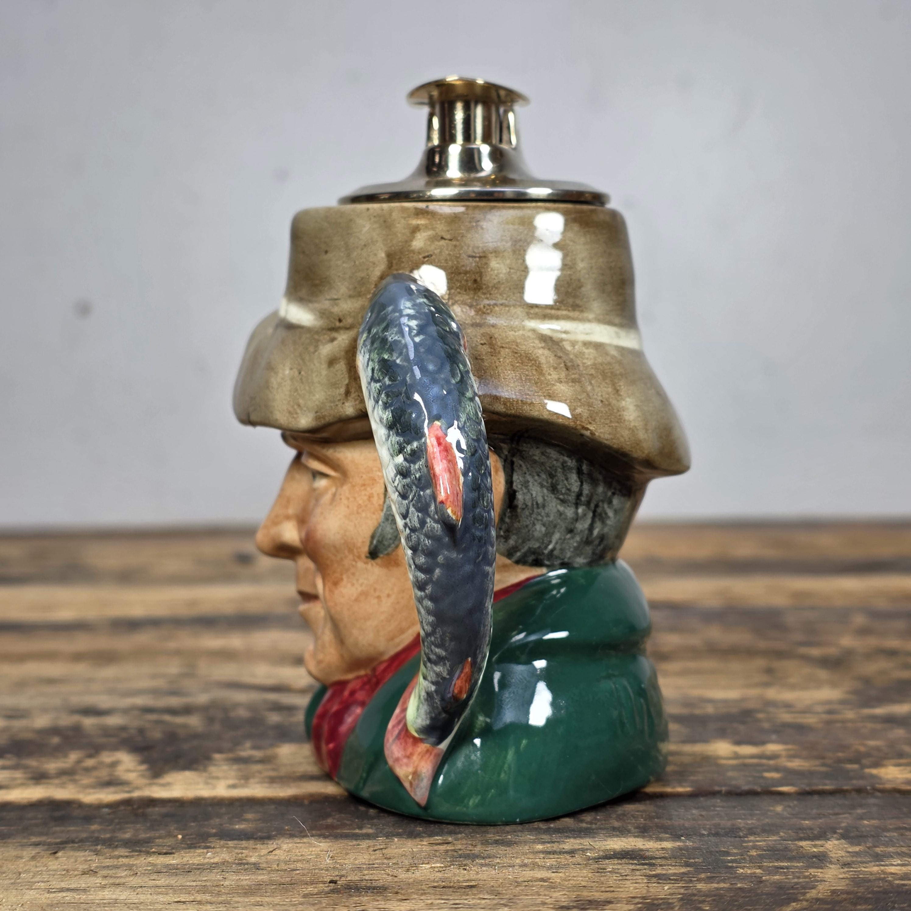 Royal Doulton The Poacher Character Jug Table Lighter Ronson Insert 1954 England