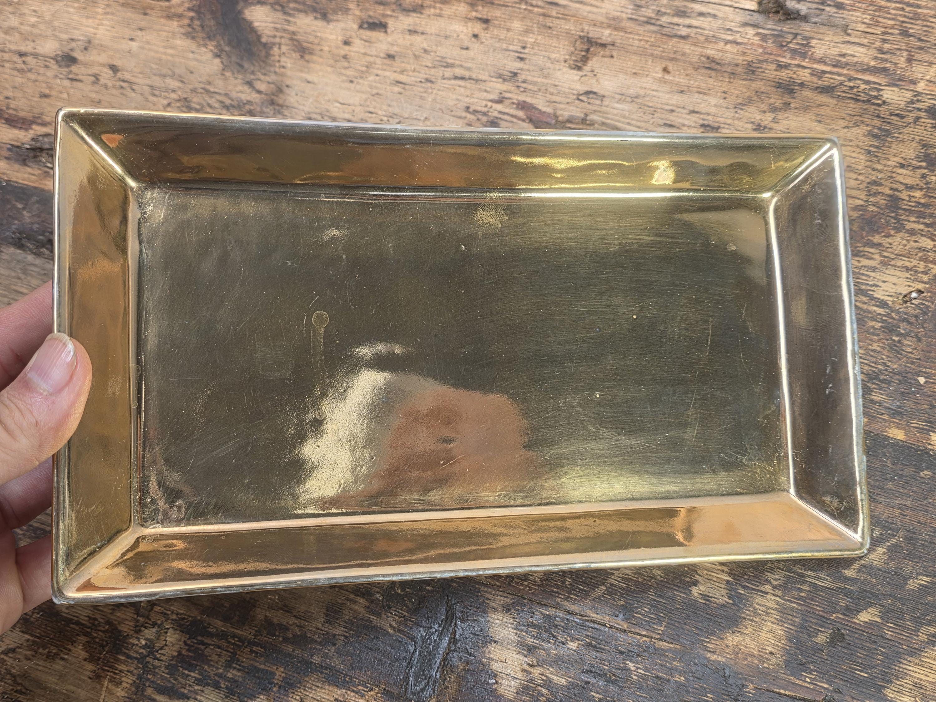 Tozai Home Gold Ceramic Rectangular Trays 9.75" Metallic Finish Plates Set of 3