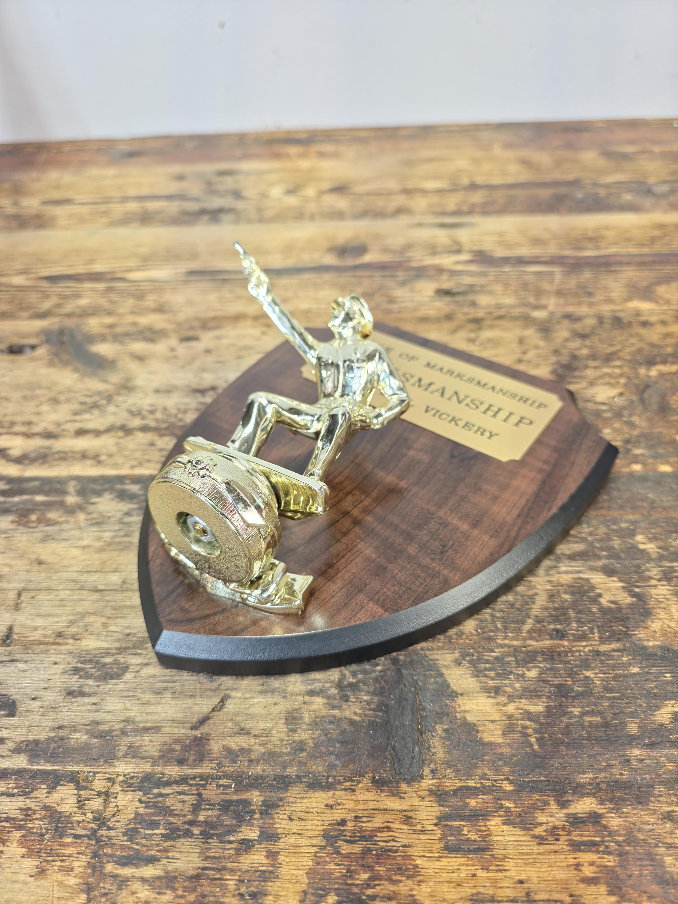 Vintage Hollywood Trophy Co. “Chief Bill Vickery” Marksman Plaque Studio Display