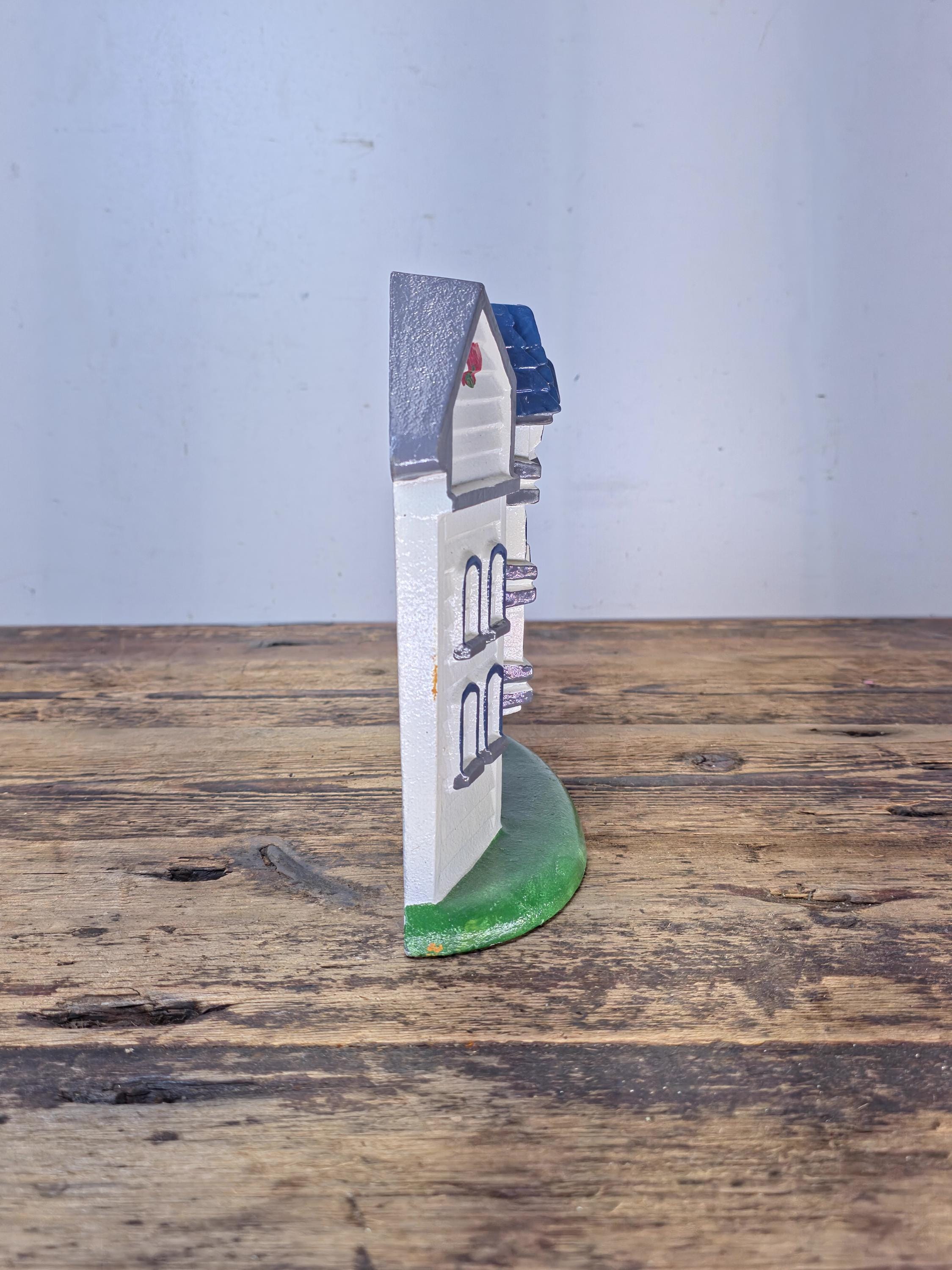 Vintage 1989 Cast Iron House Door Stop Hand Painted Exclusively for Lotus Taiwan