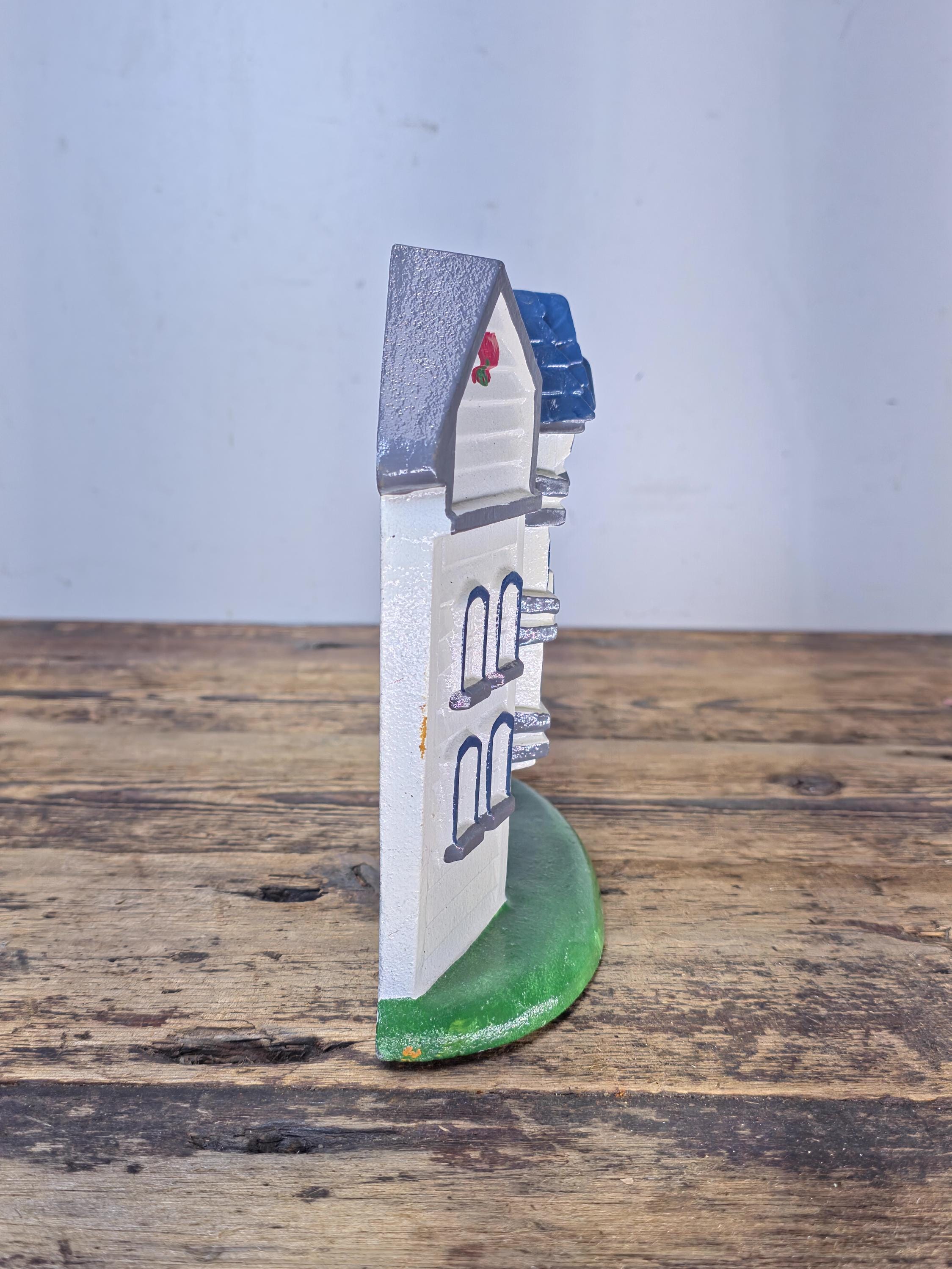 Vintage 1989 Cast Iron House Door Stop Hand Painted Exclusively for Lotus Taiwan