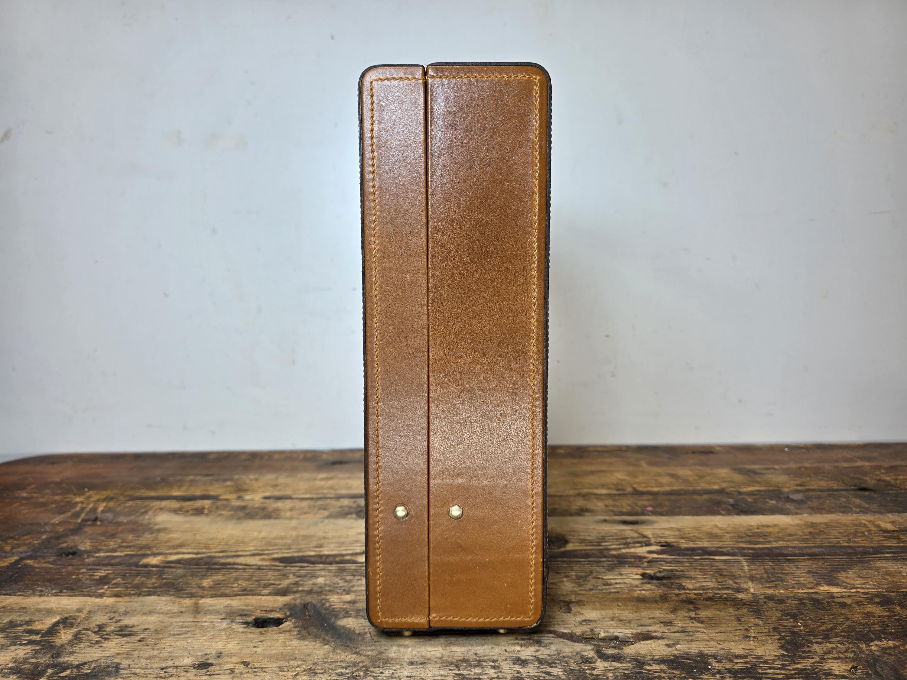 Bally Italy Leather Attache Briefcase CEO President Hard Case with Dust Cover