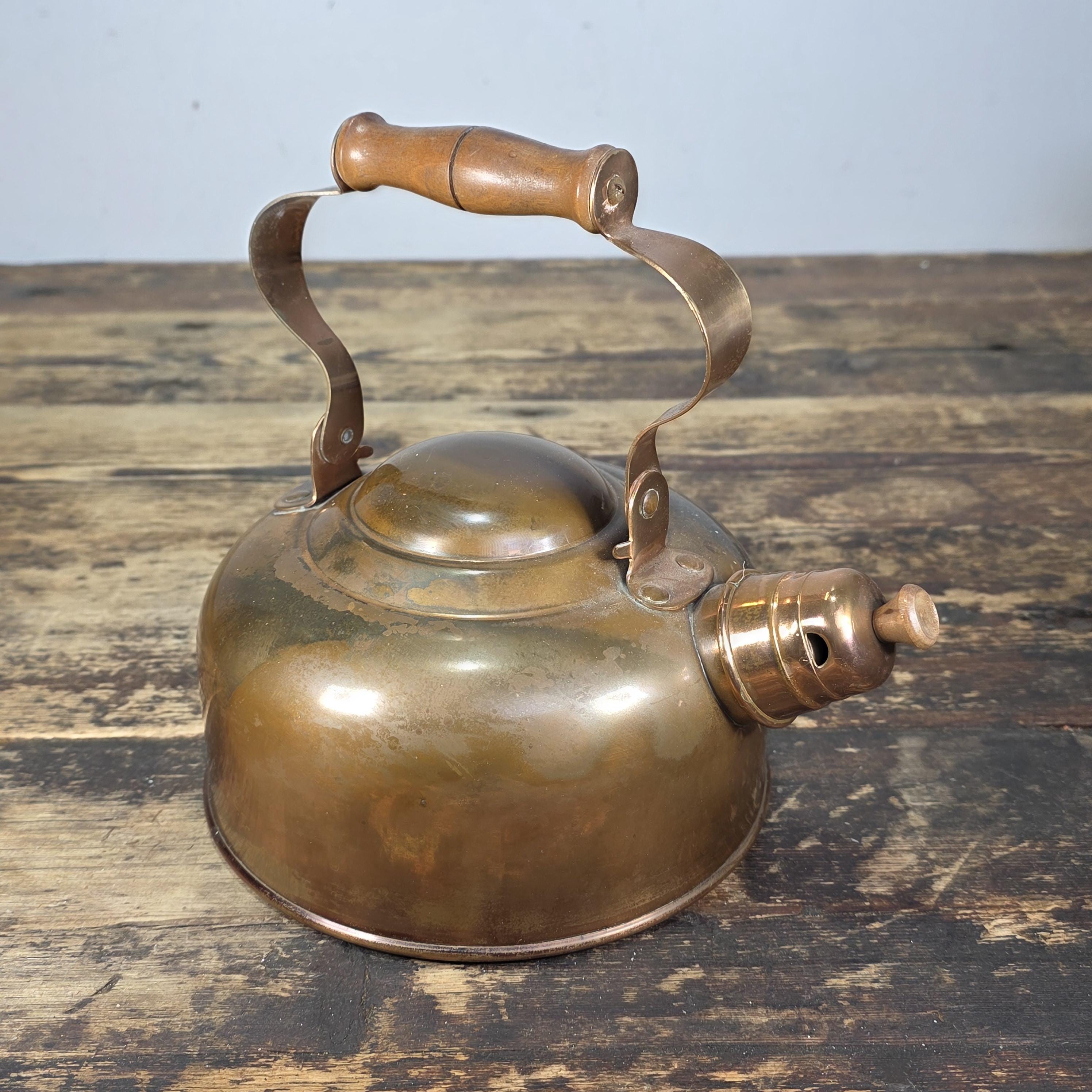 Vintage ODI Solid Copper Kettle with Wooden Handle – Made in Portugal, 1960s–70s