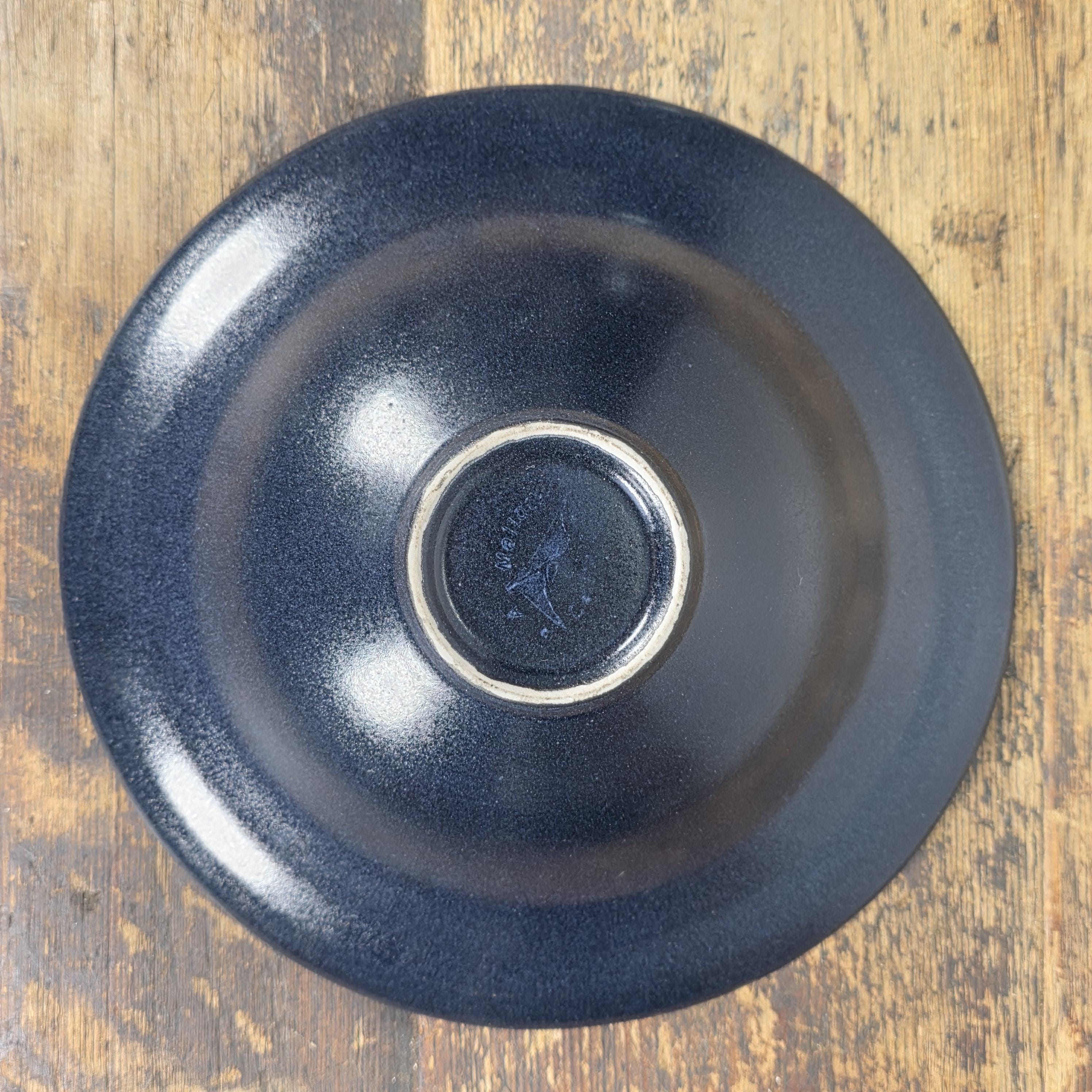 Ann Mallory California Studio Pottery Dessert/Pasta Bowls Set of 5 Blue Speckle