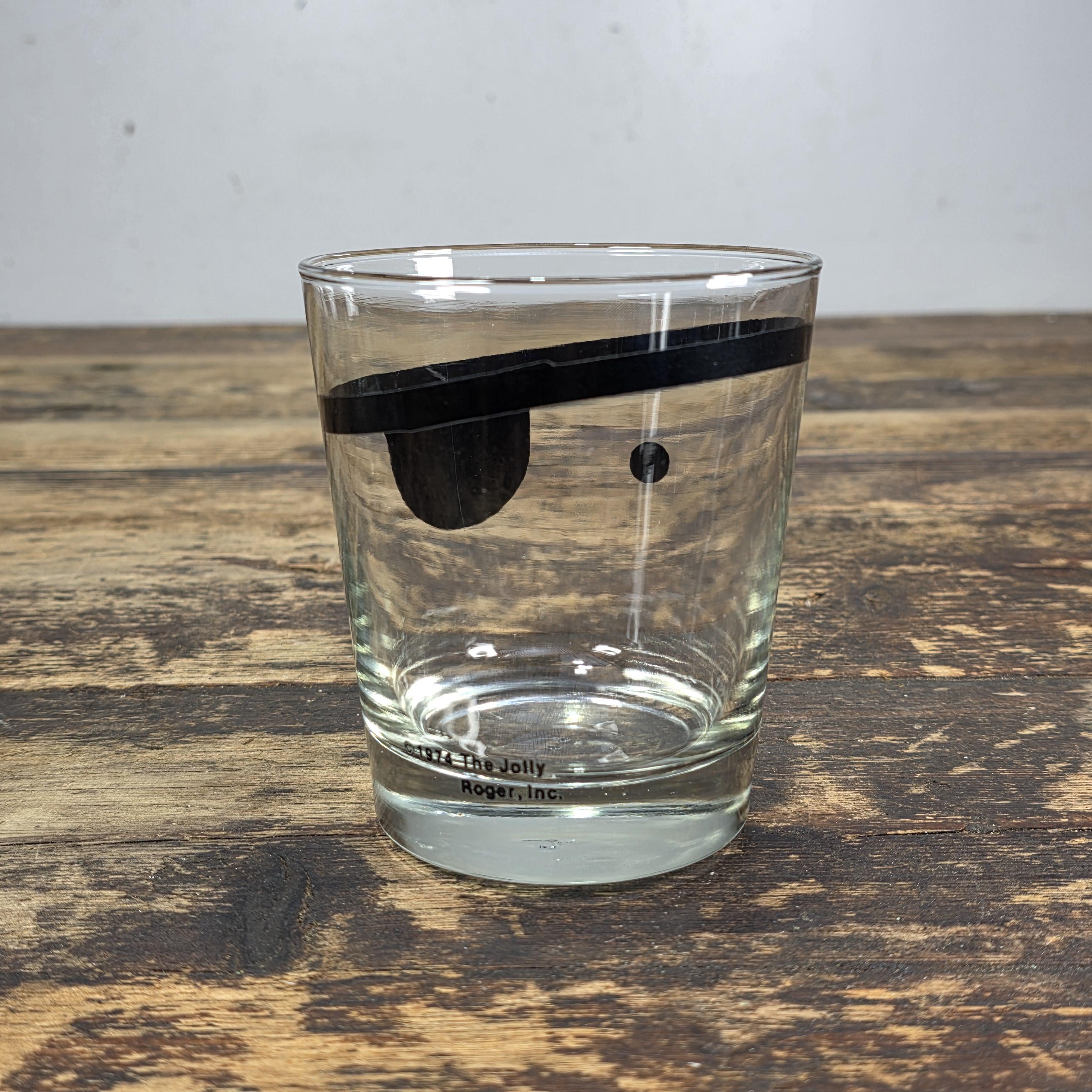 1974 The Jolly Roger Pirate Rocks Glass by Libbey Vintage Barware USA